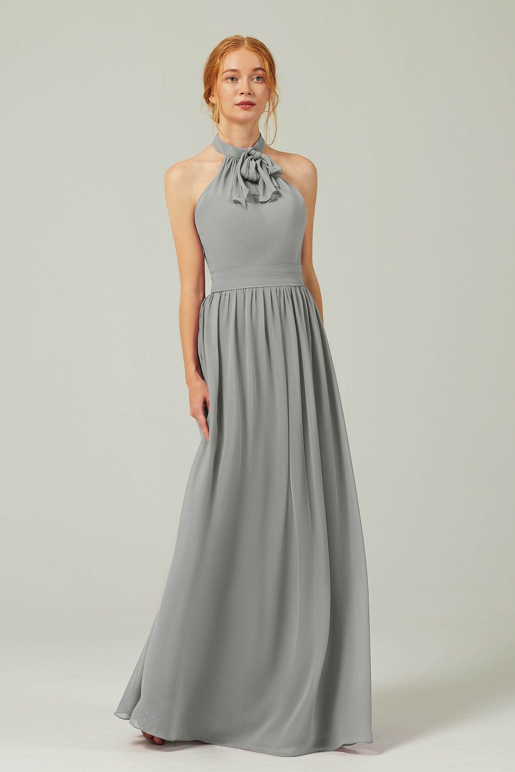 A-Line Floor Length Chiffon Bridesmaid Dress CB0295