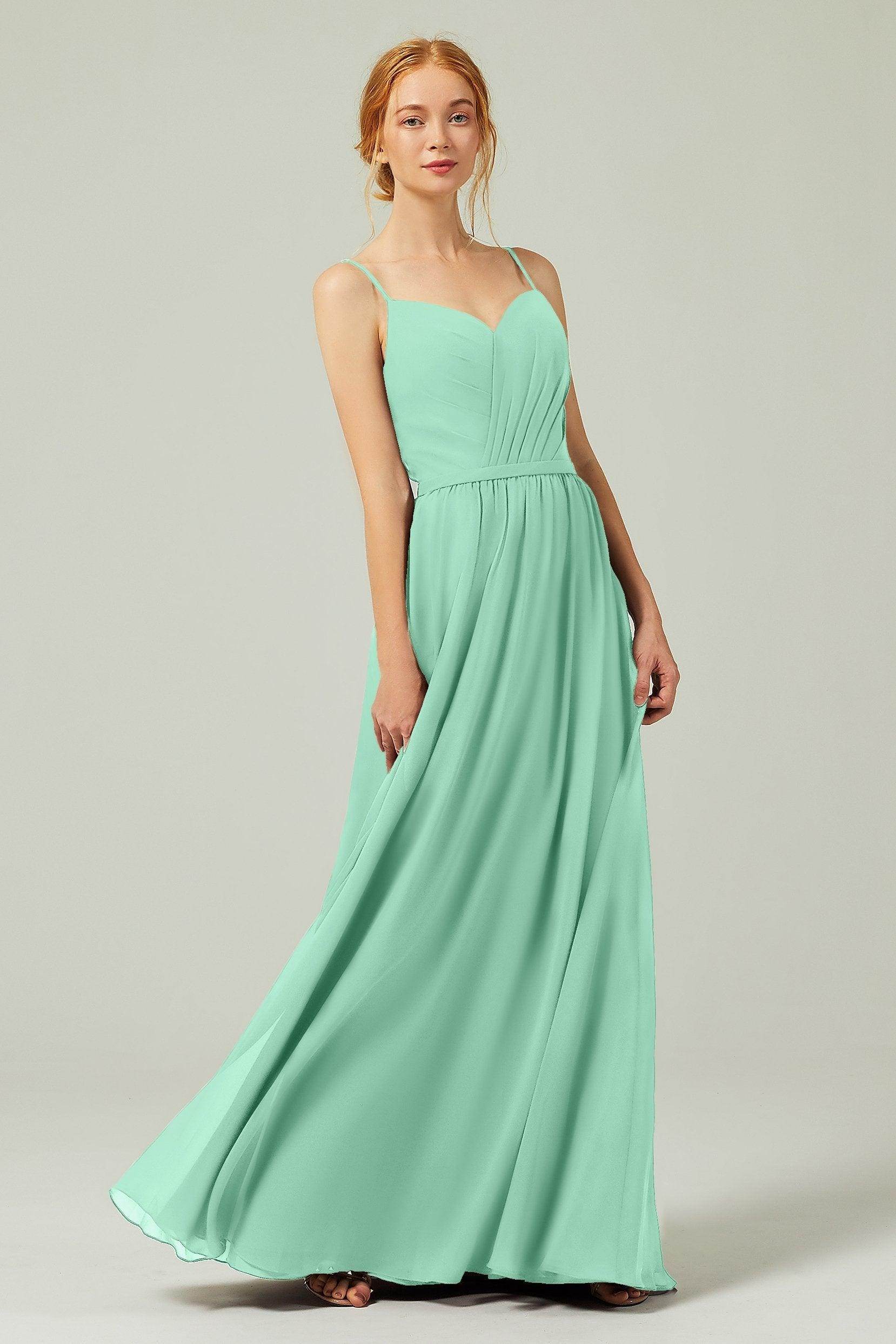 A-Line Floor Length Chiffon Bridesmaid Dress CB0296