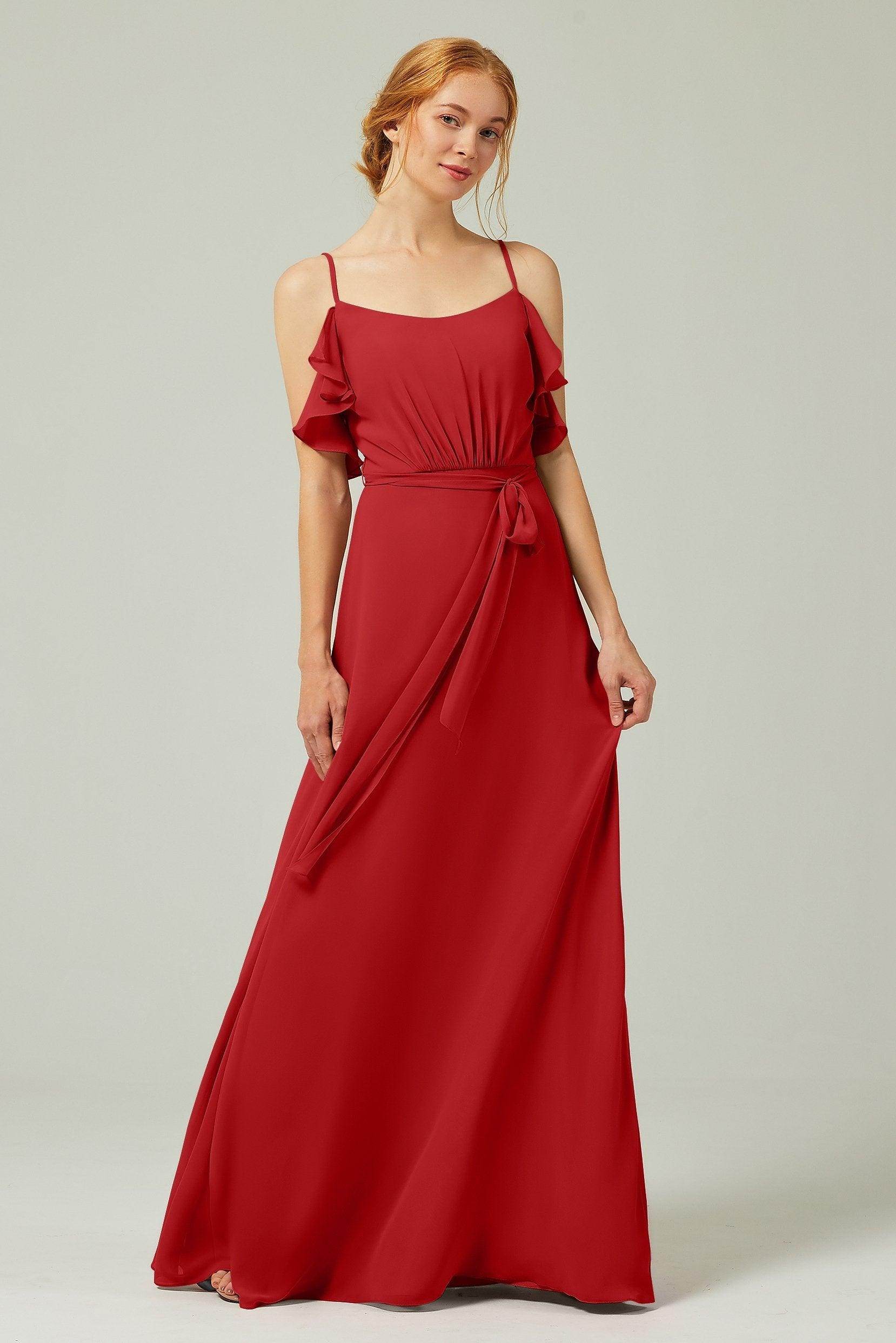 A-Line Floor Length Chiffon Bridesmaid Dress CB0299