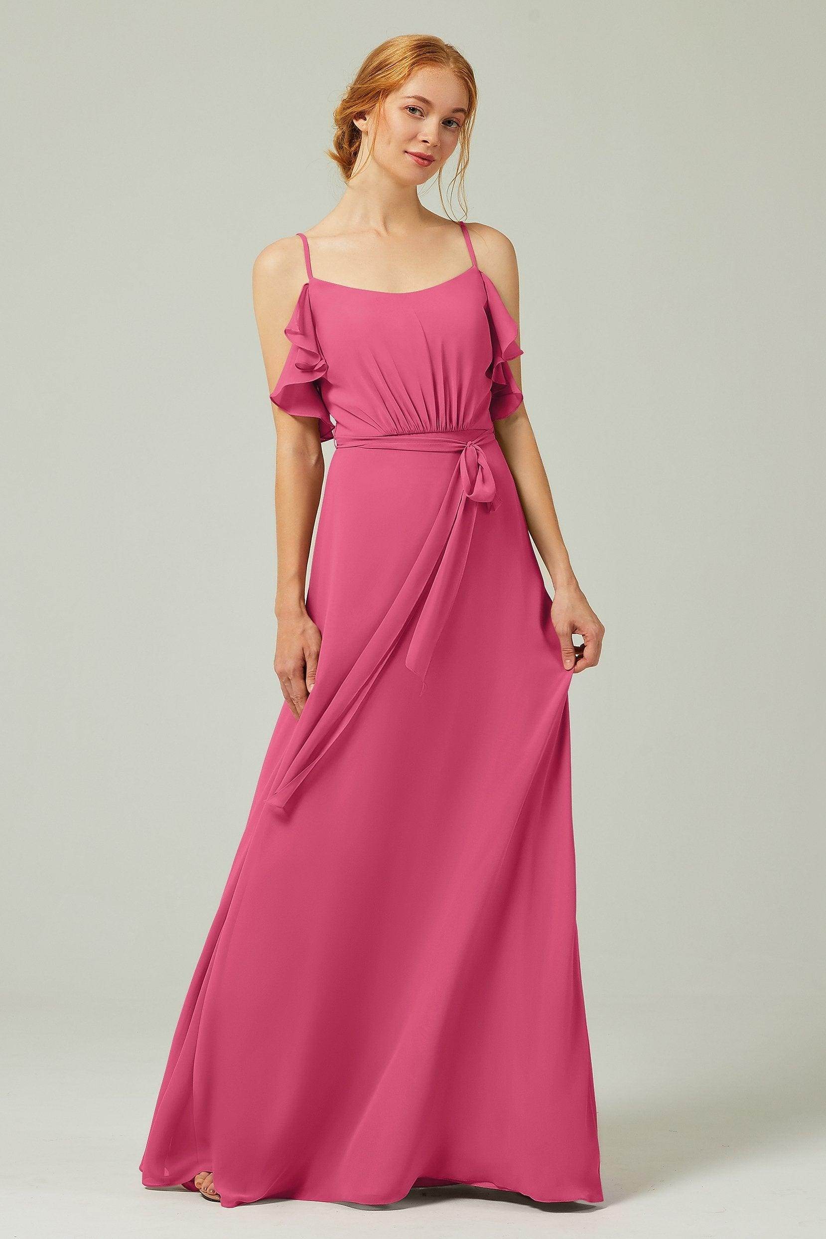 A-Line Floor Length Chiffon Bridesmaid Dress CB0299