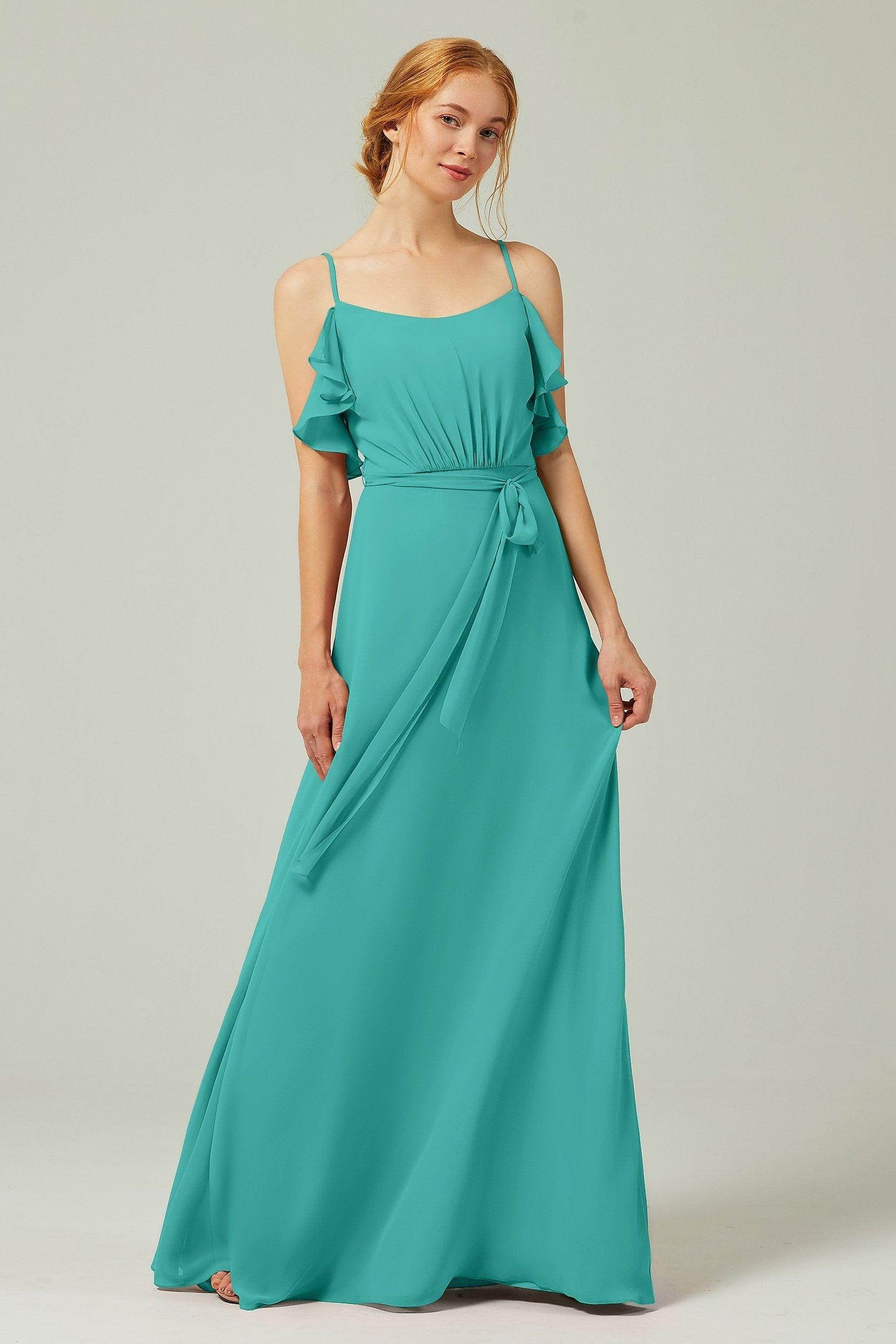 A-Line Floor Length Chiffon Bridesmaid Dress CB0299