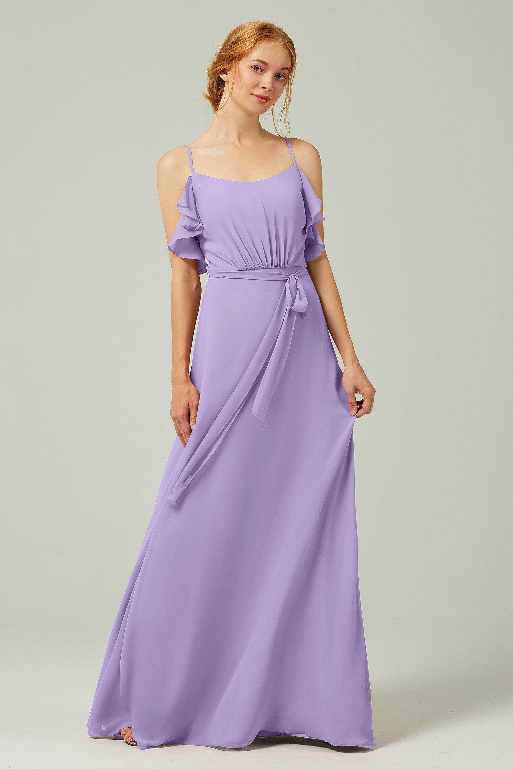 A-Line Floor Length Chiffon Bridesmaid Dress CB0299