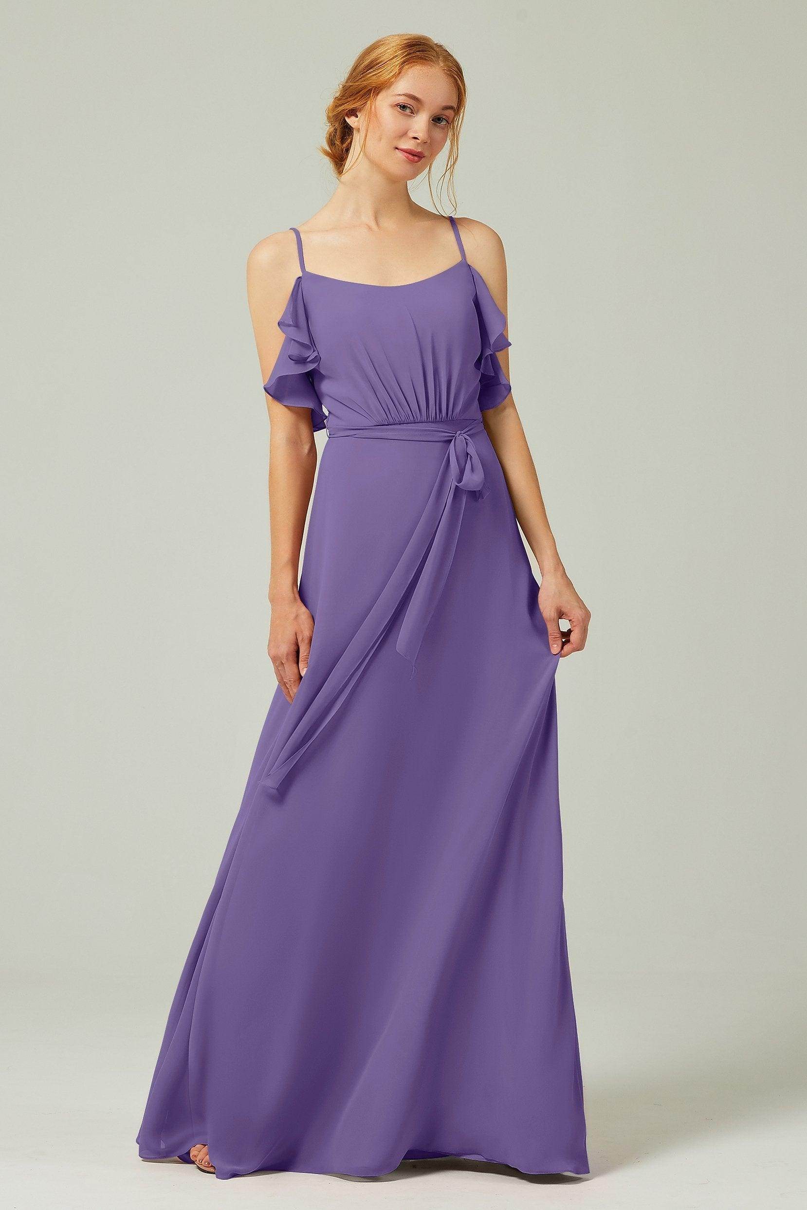 A-Line Floor Length Chiffon Bridesmaid Dress CB0299