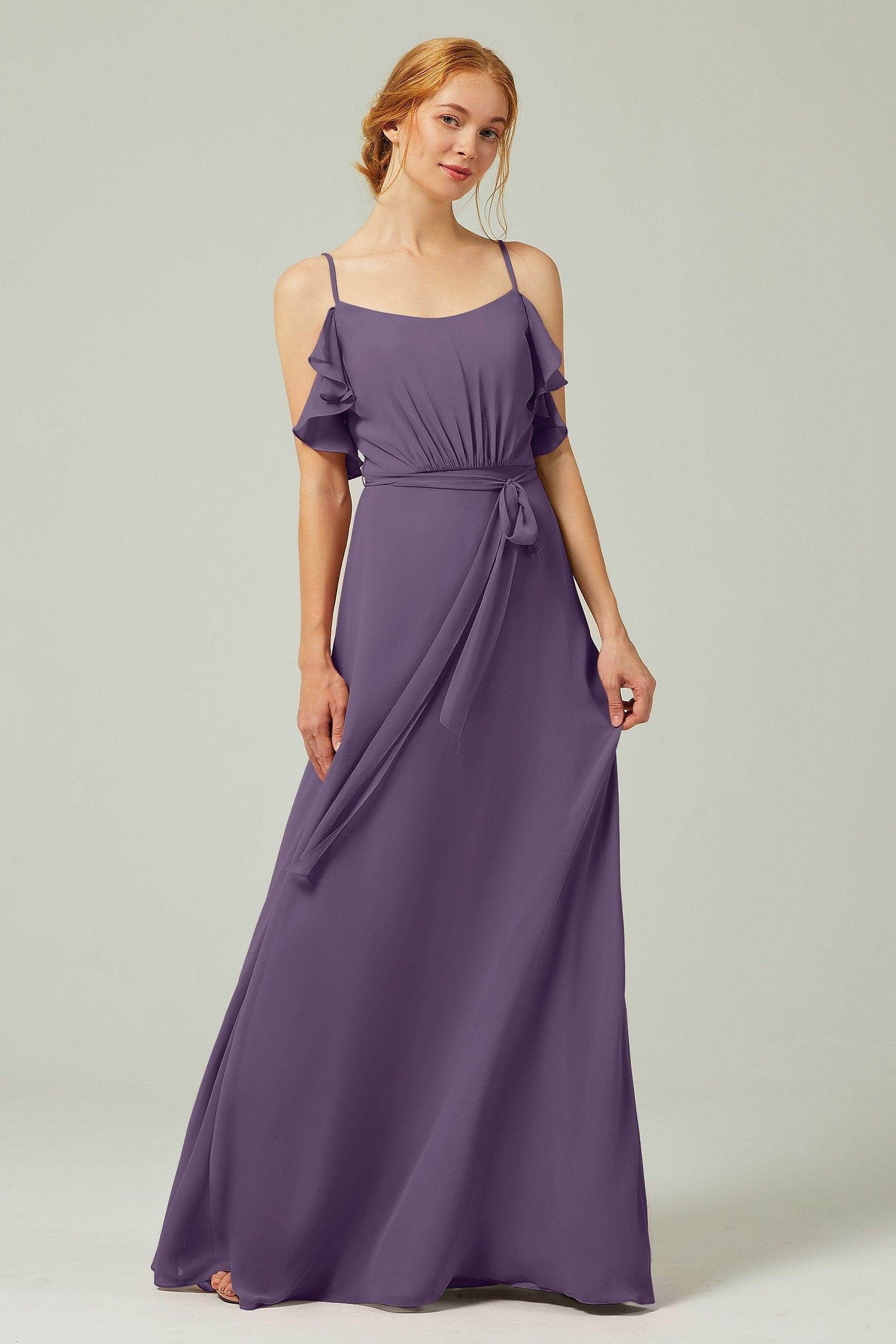 A-Line Floor Length Chiffon Bridesmaid Dress CB0299