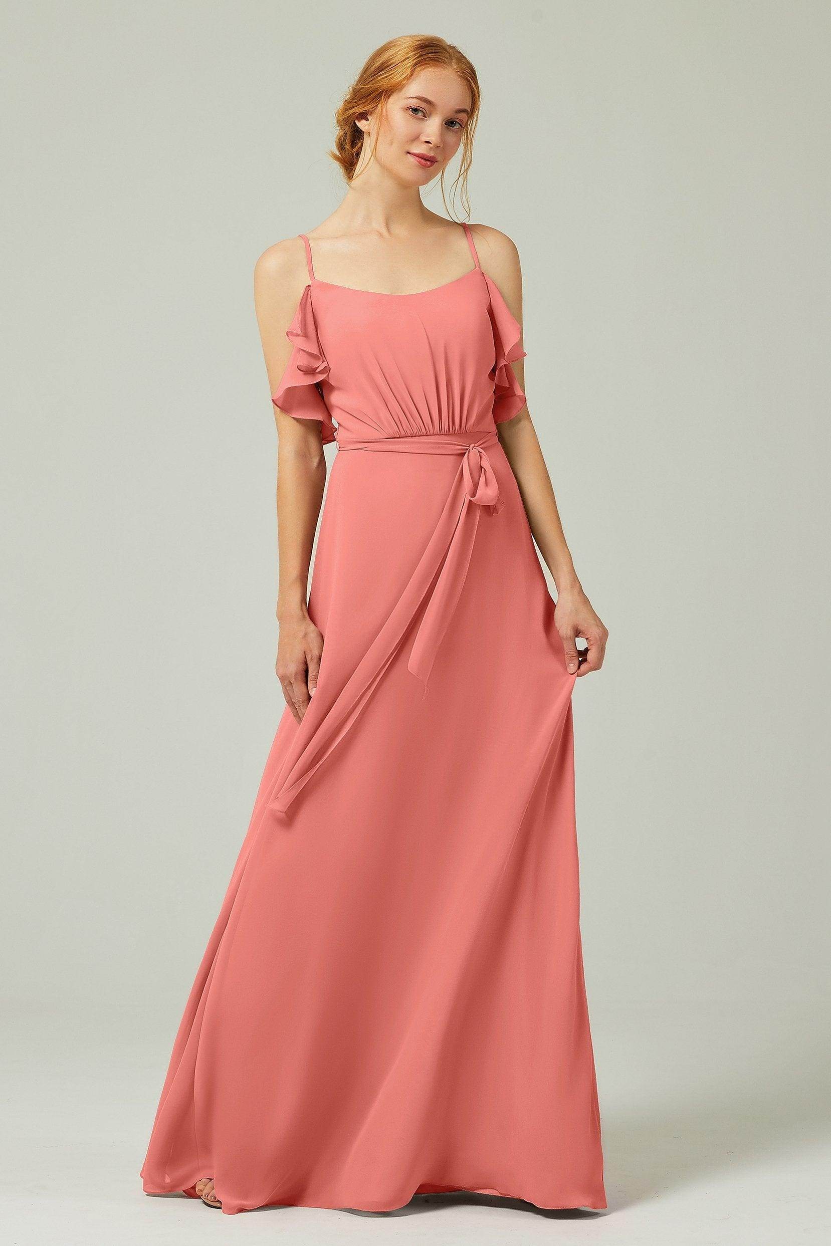 A-Line Floor Length Chiffon Bridesmaid Dress CB0299