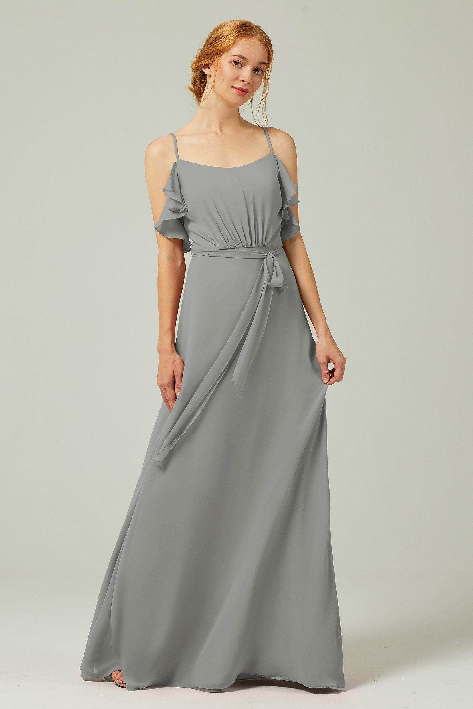 A-Line Floor Length Chiffon Bridesmaid Dress CB0299