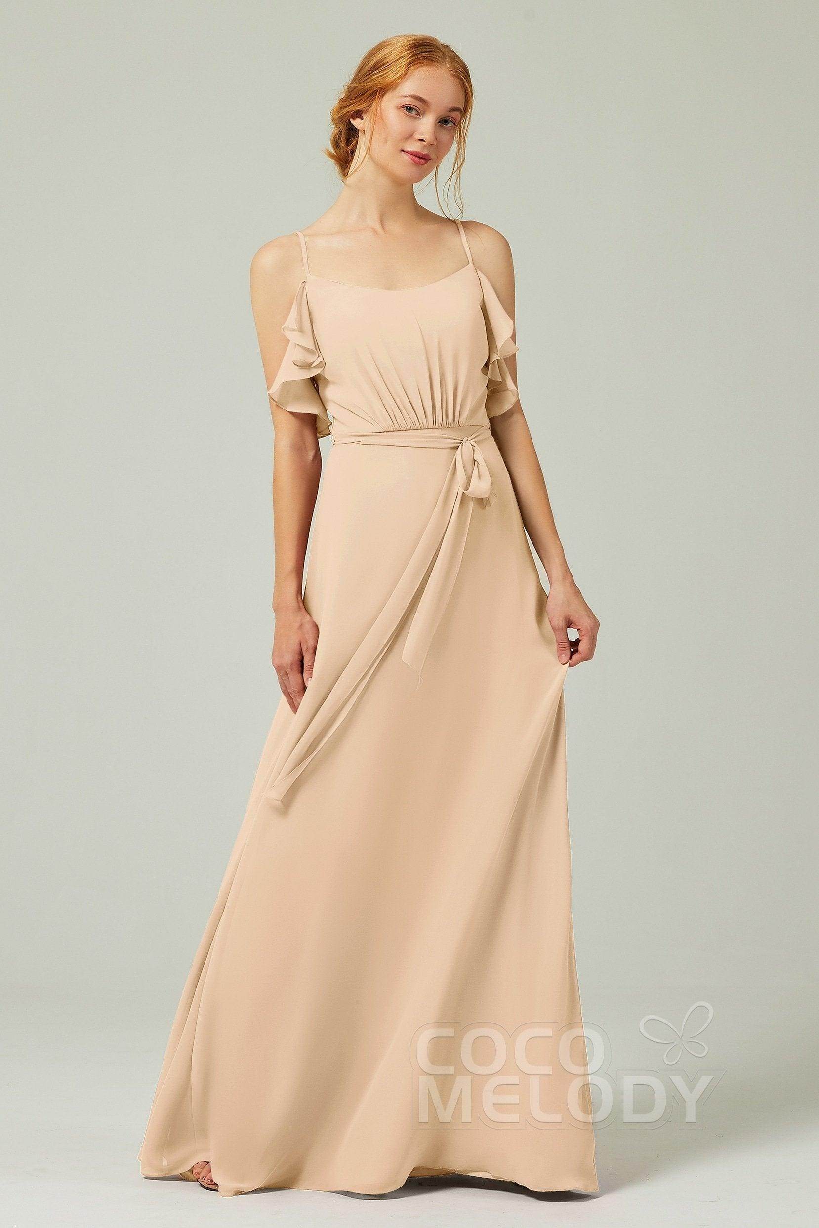 A-Line Floor Length Chiffon Bridesmaid Dress CB0299