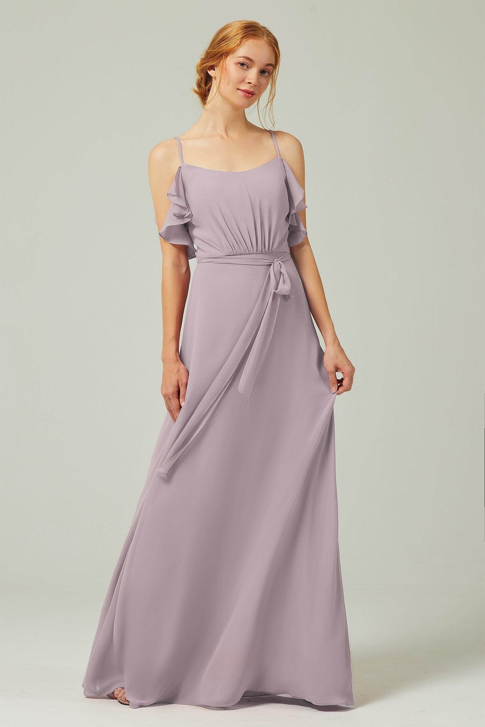 A-Line Floor Length Chiffon Bridesmaid Dress CB0299