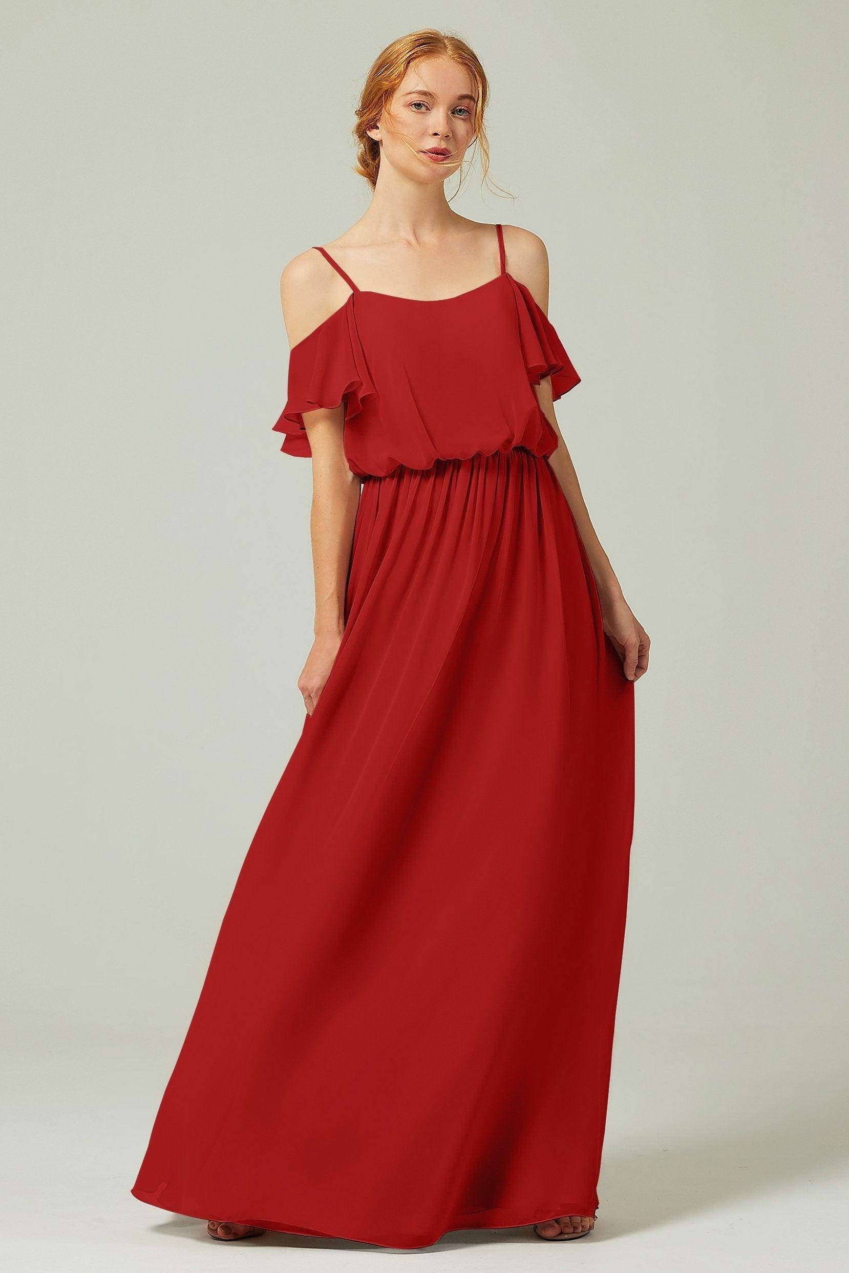 A-Line Floor Length Chiffon Bridesmaid Dress CB0300