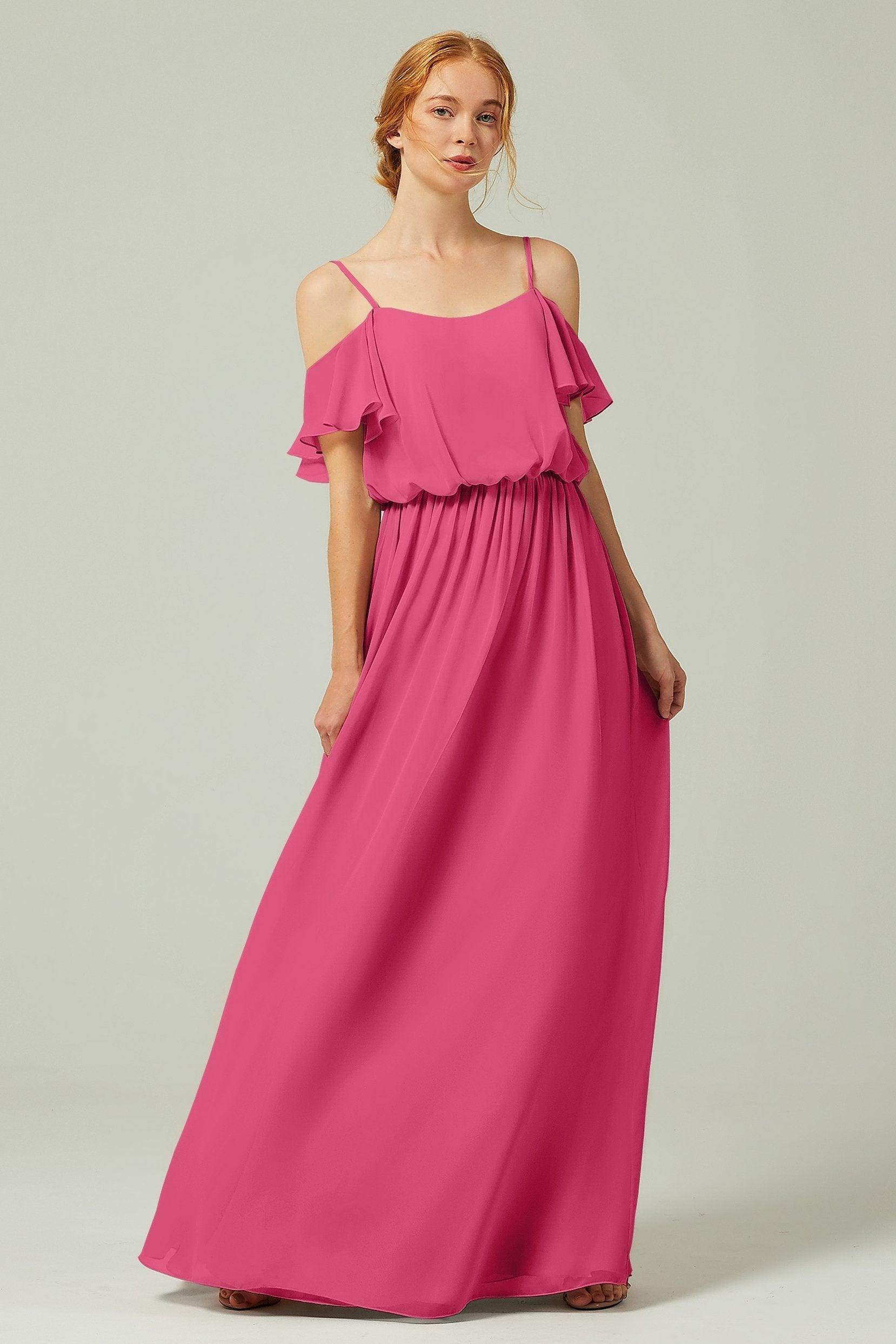 A-Line Floor Length Chiffon Bridesmaid Dress CB0300
