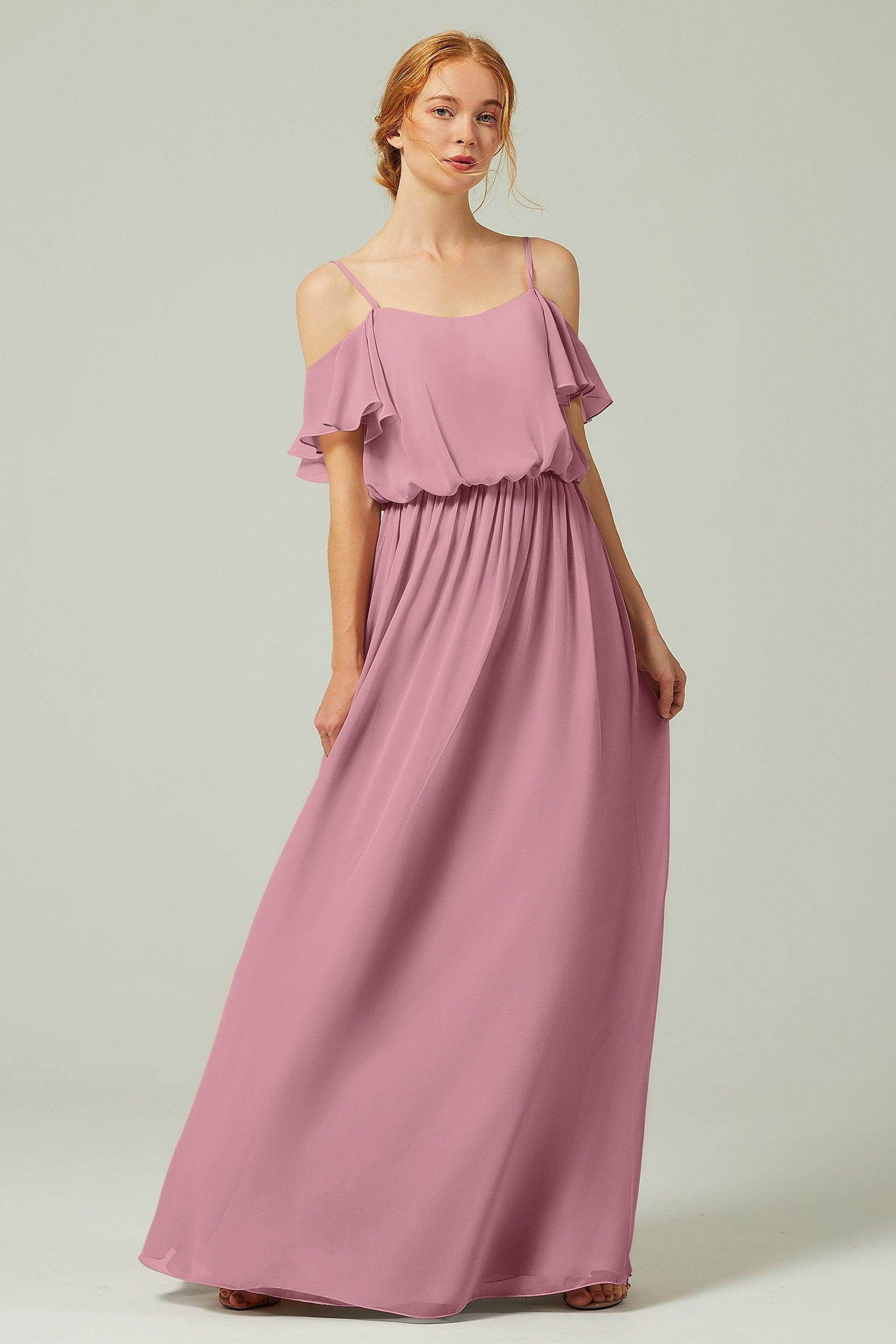 A-Line Floor Length Chiffon Bridesmaid Dress CB0300
