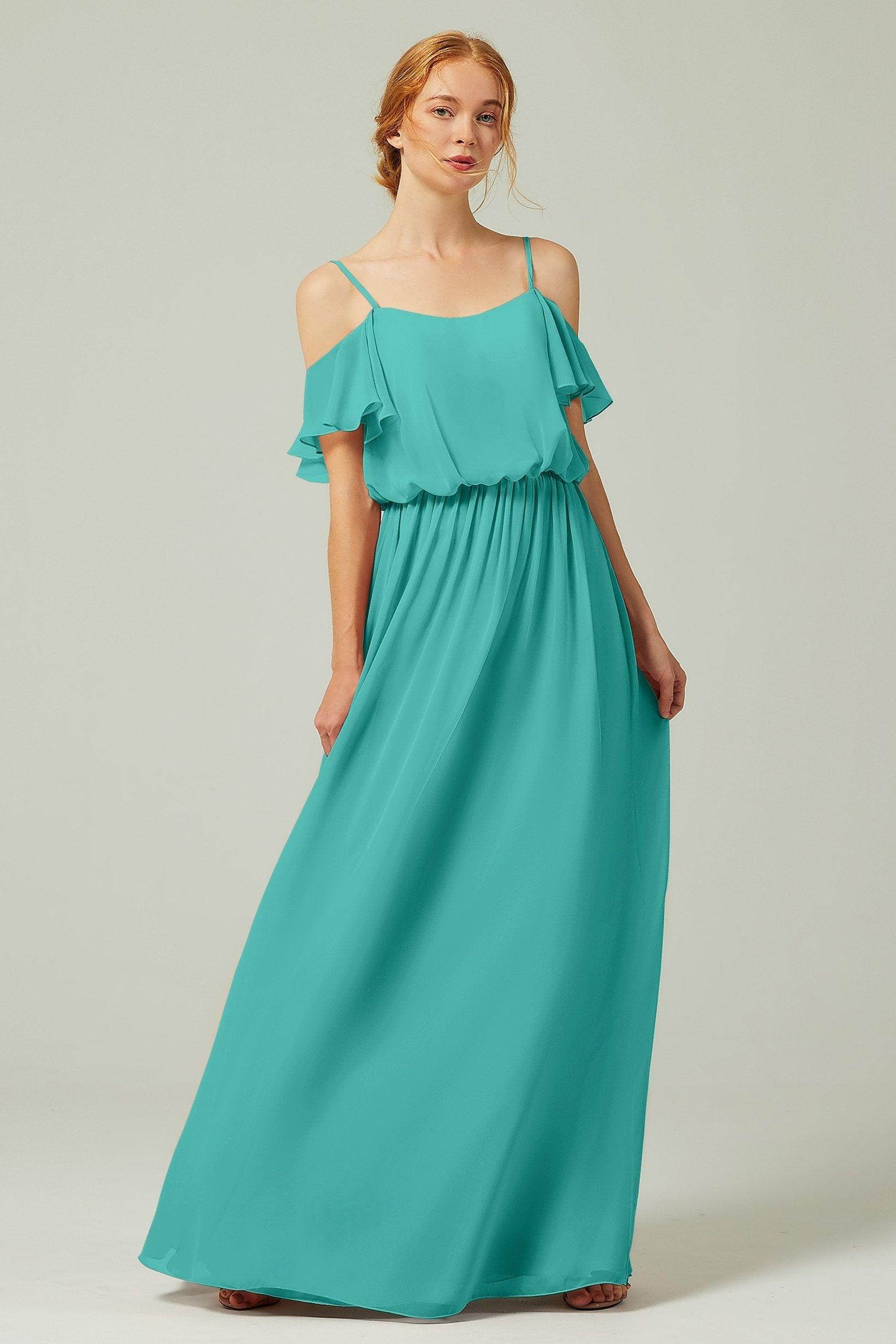 A-Line Floor Length Chiffon Bridesmaid Dress CB0300