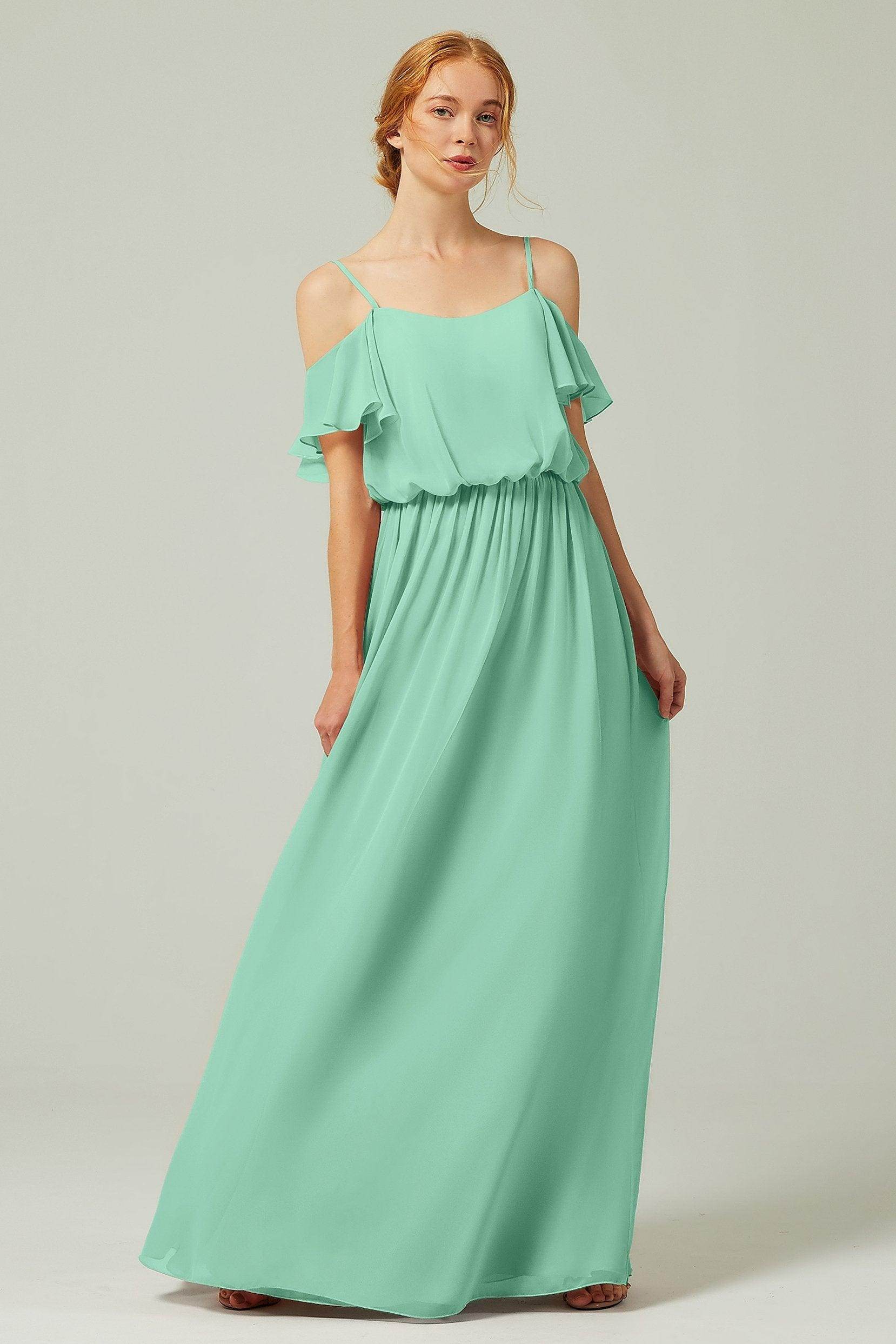 A-Line Floor Length Chiffon Bridesmaid Dress CB0300