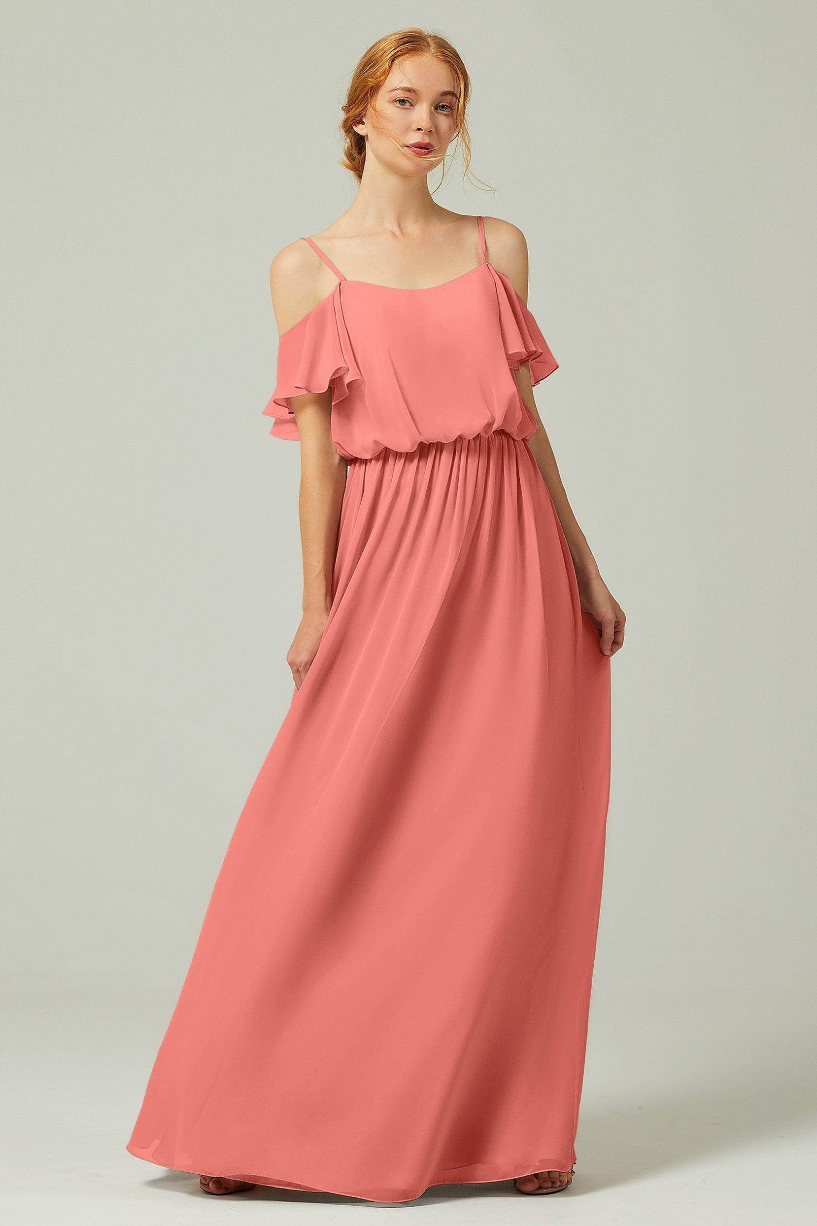 A-Line Floor Length Chiffon Bridesmaid Dress CB0300