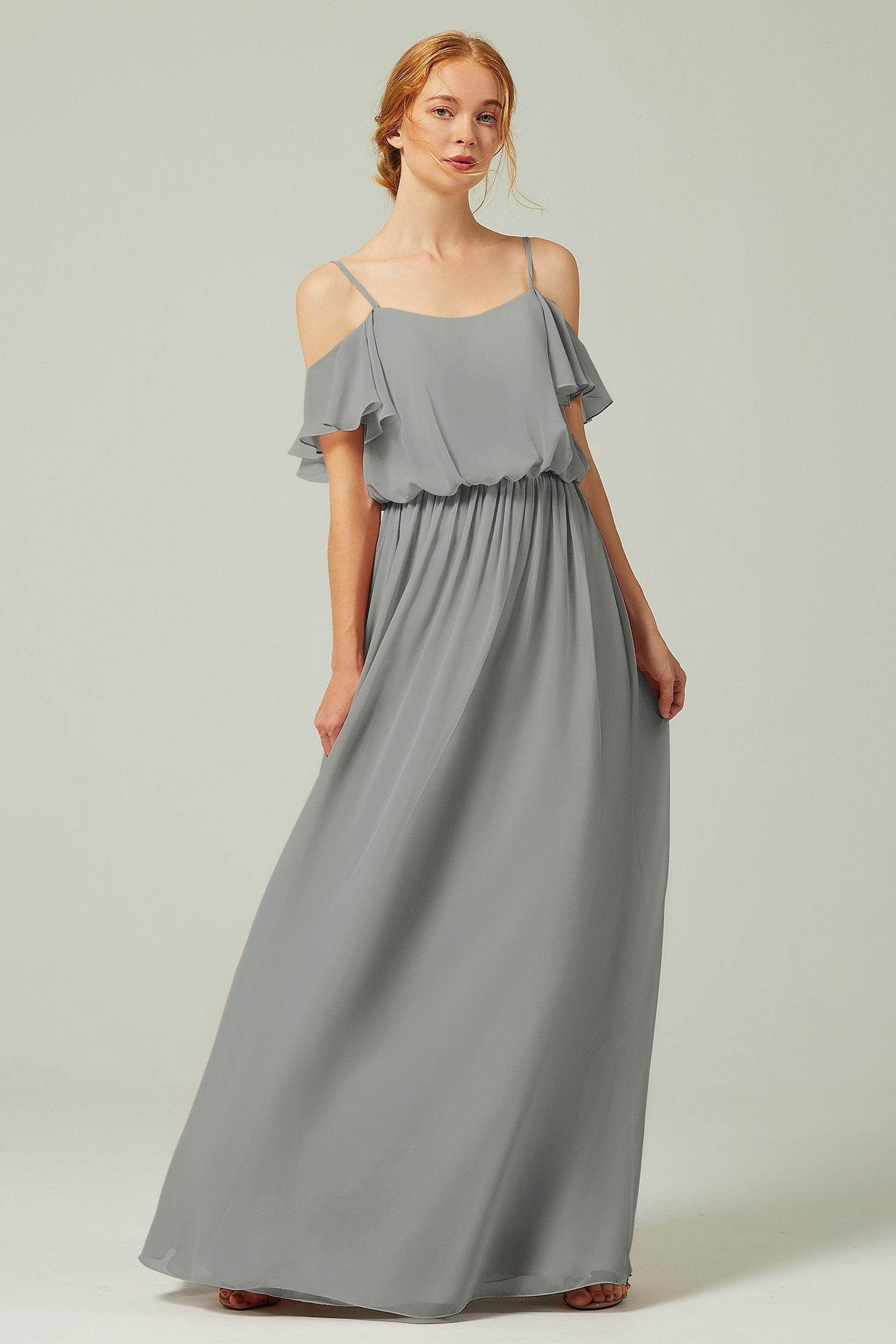 A-Line Floor Length Chiffon Bridesmaid Dress CB0300