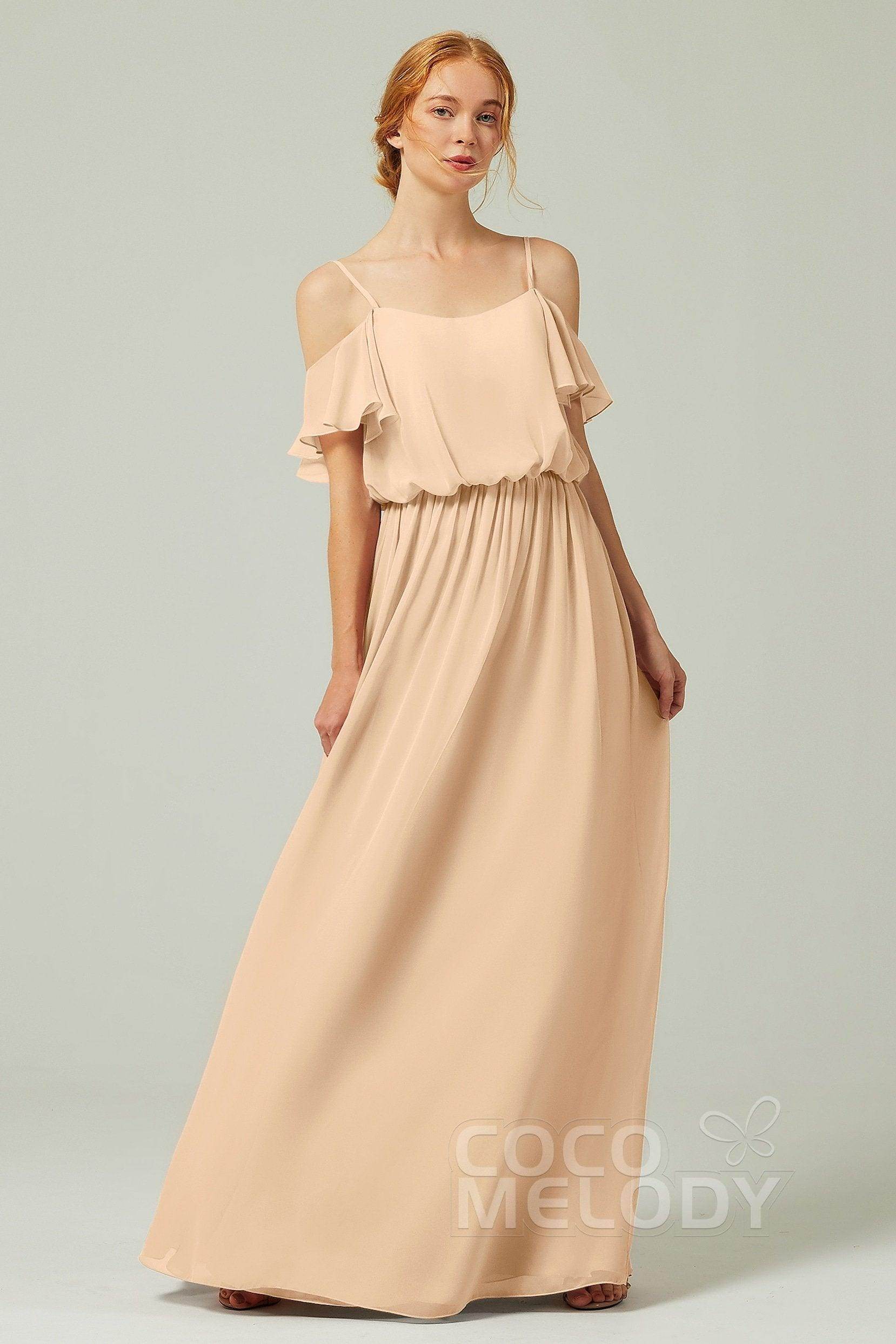 A-Line Floor Length Chiffon Bridesmaid Dress CB0300