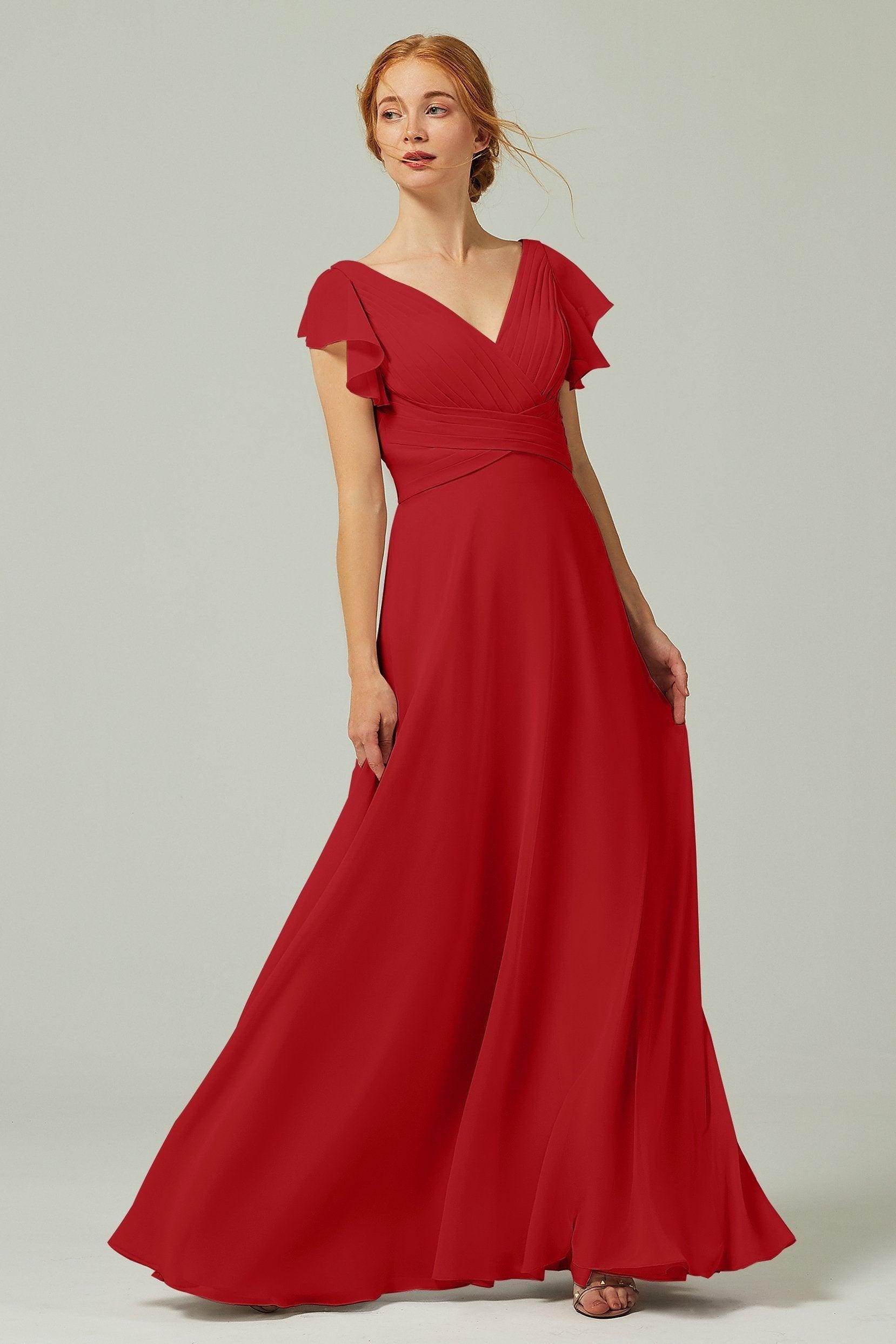 A-Line Floor Length Chiffon Bridesmaid Dress CB0302PS