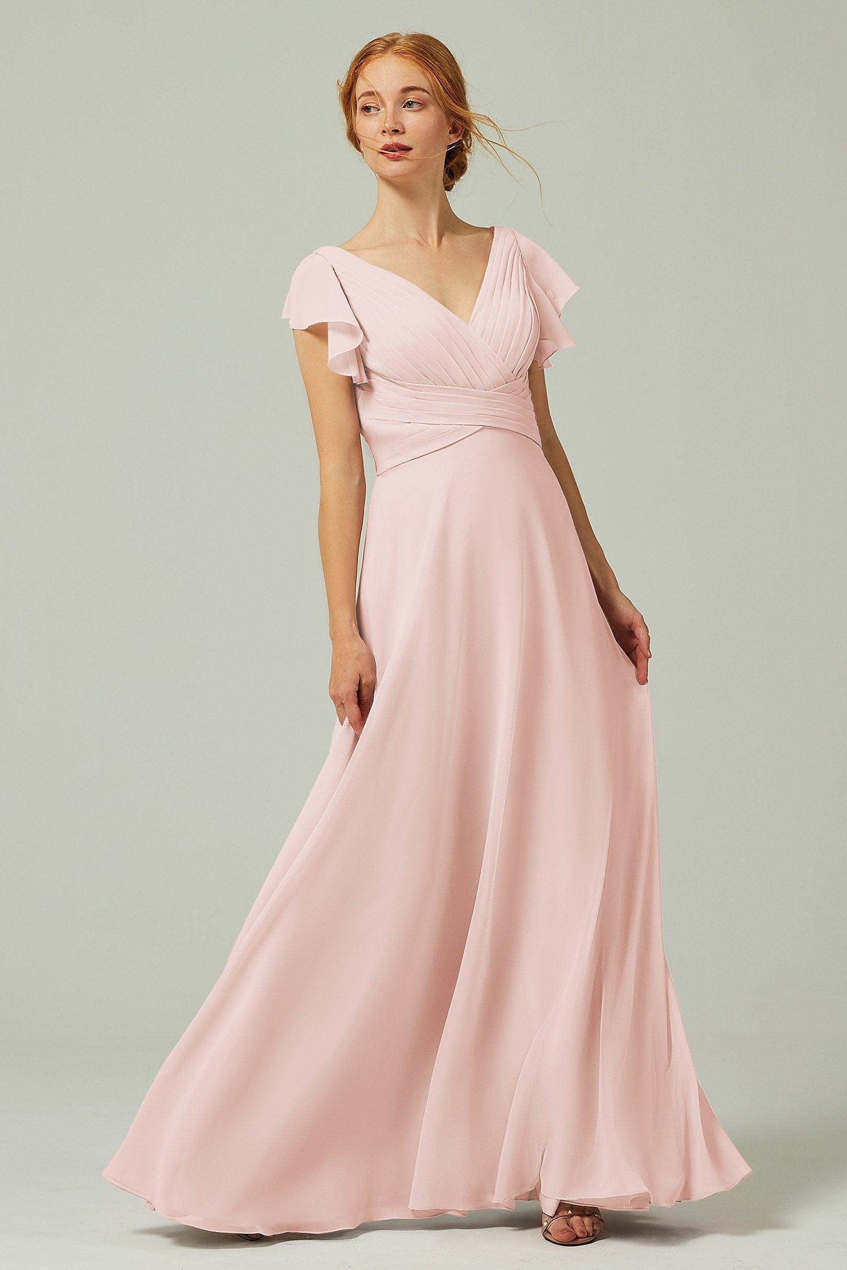 A-Line Floor Length Chiffon Bridesmaid Dress CB0302PS