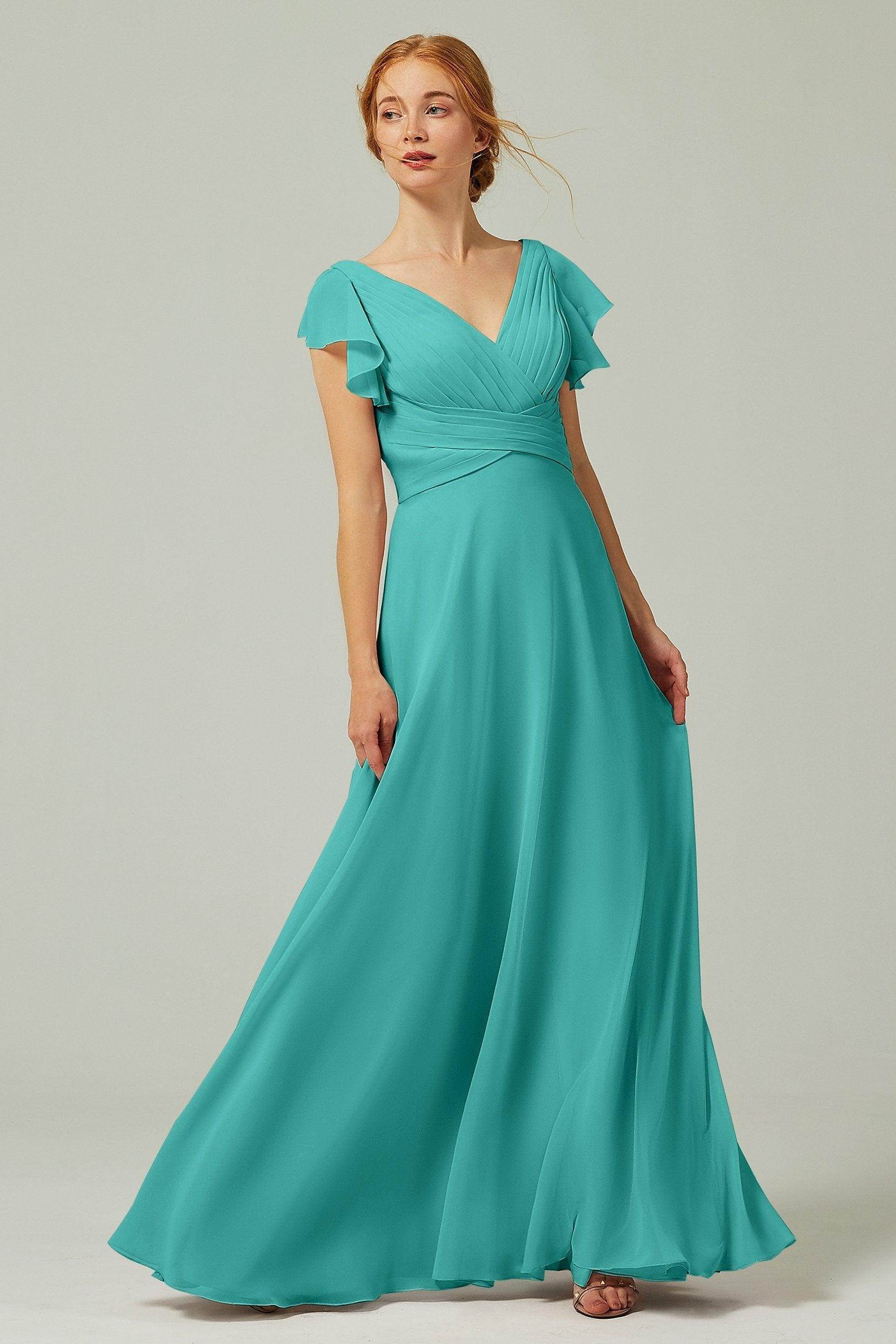 A-Line Floor Length Chiffon Bridesmaid Dress CB0302PS