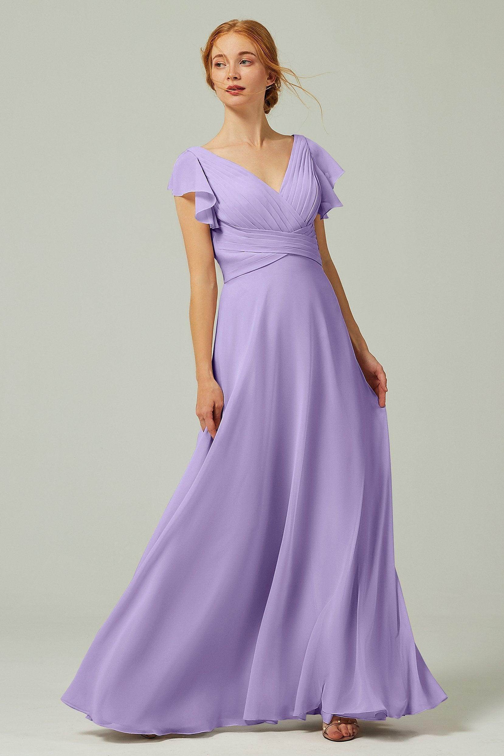 A-Line Floor Length Chiffon Bridesmaid Dress CB0302PS