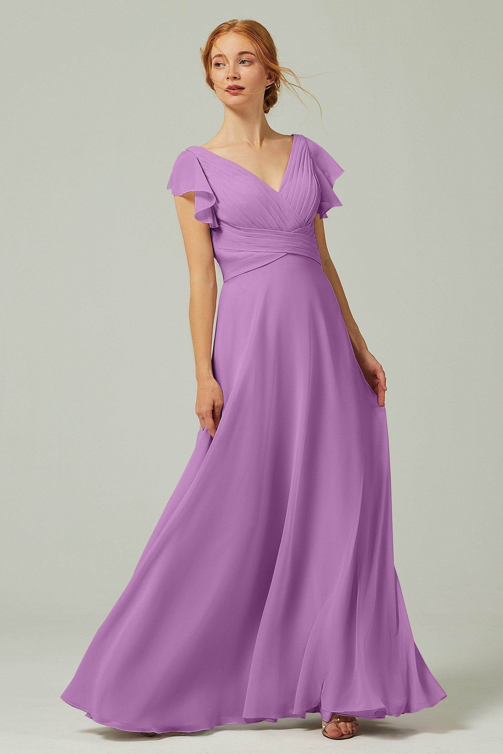 A-Line Floor Length Chiffon Bridesmaid Dress CB0302PS