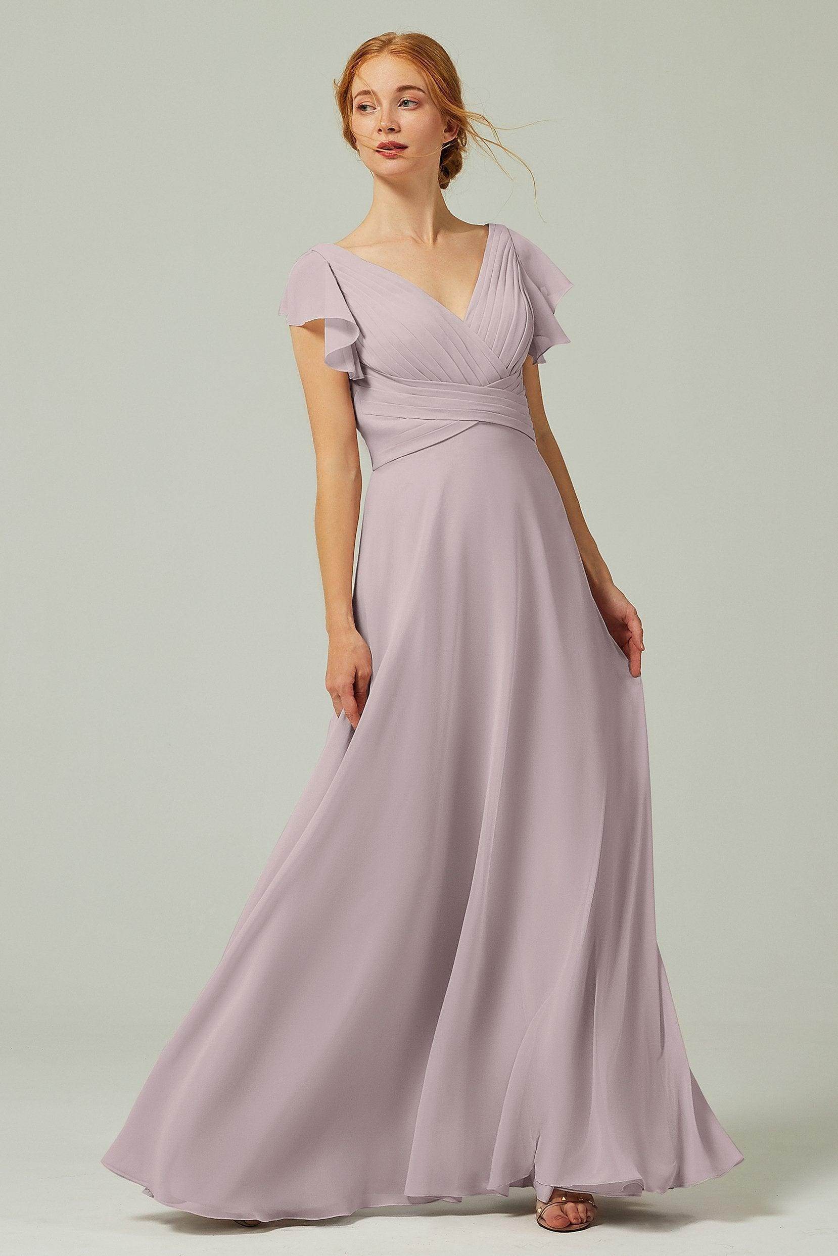 A-Line Floor Length Chiffon Bridesmaid Dress CB0302PS