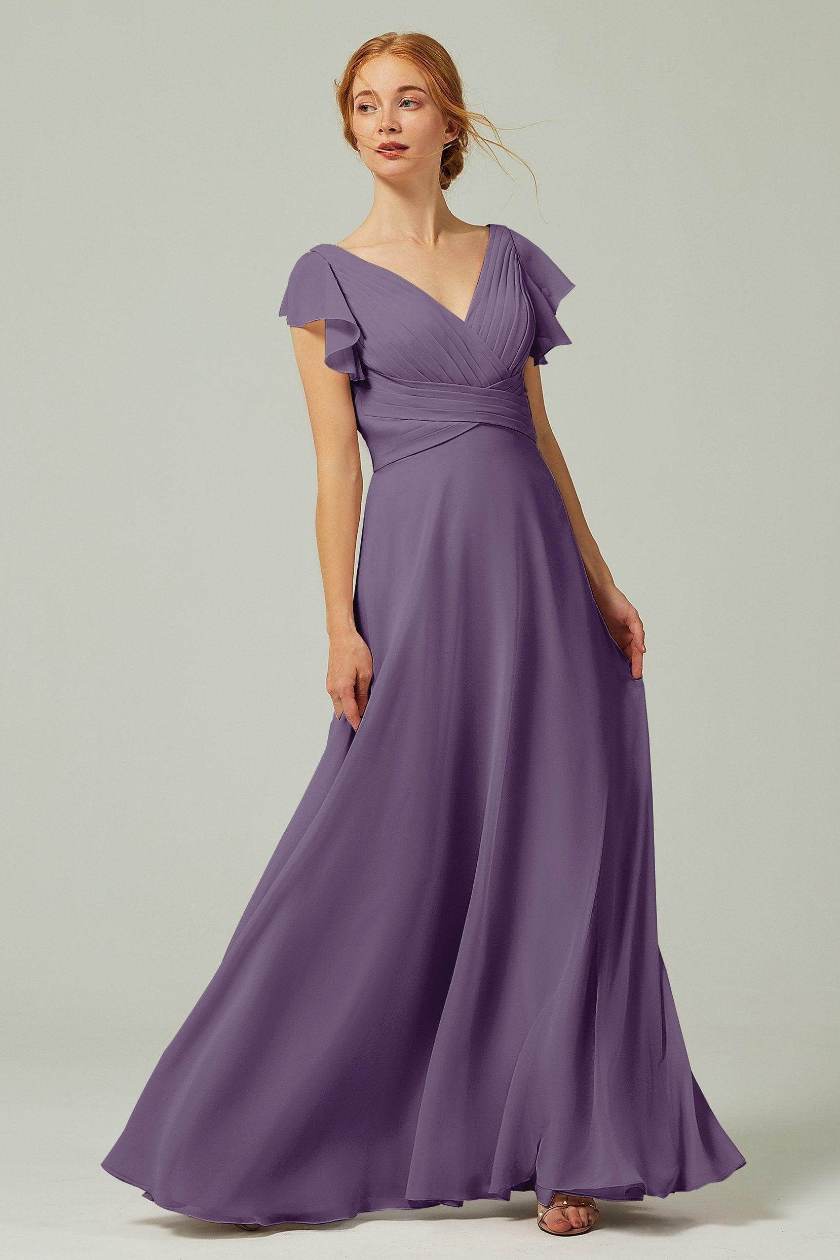 A-Line Floor Length Chiffon Bridesmaid Dress CB0302PS