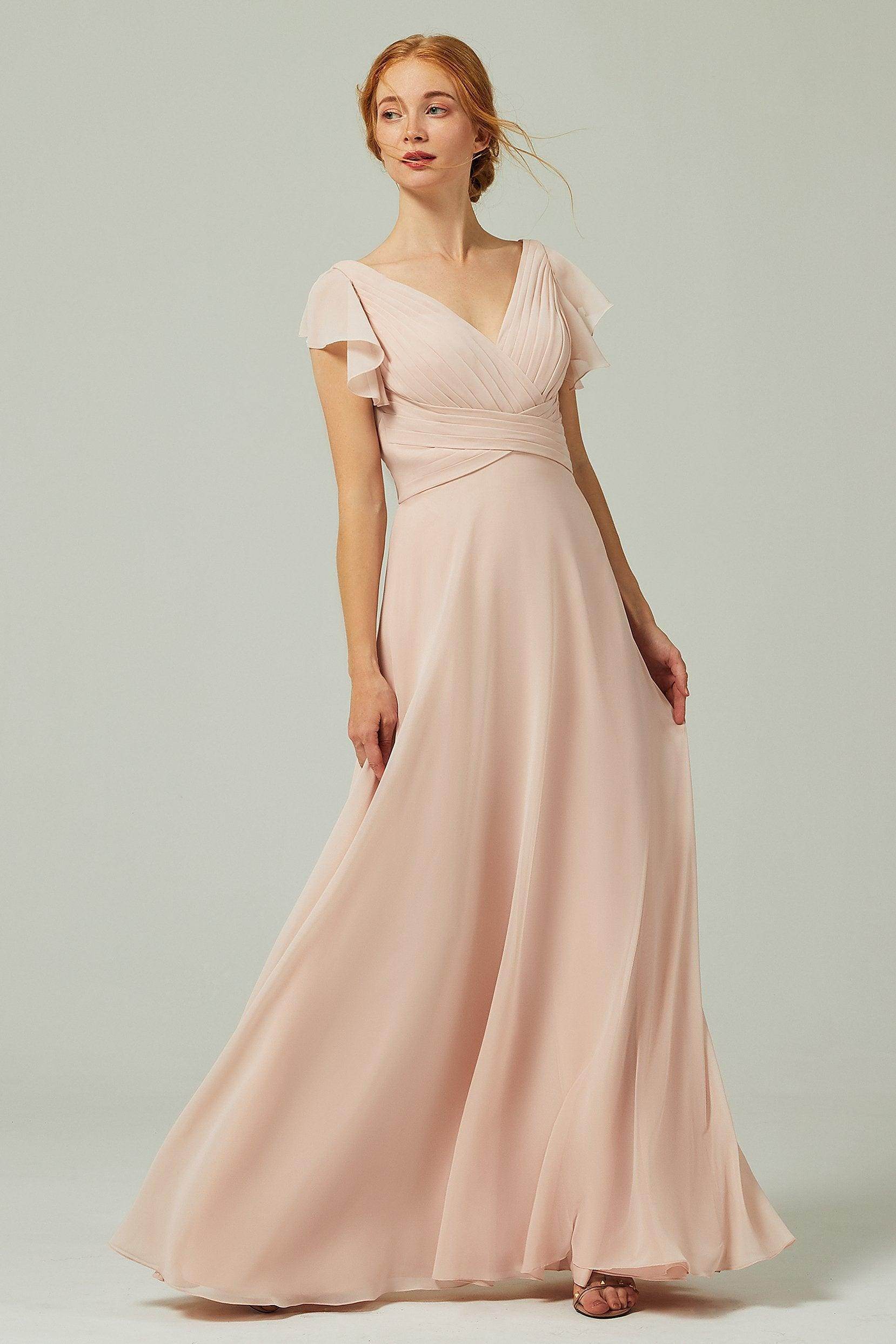 A-Line Floor Length Chiffon Bridesmaid Dress CB0302PS