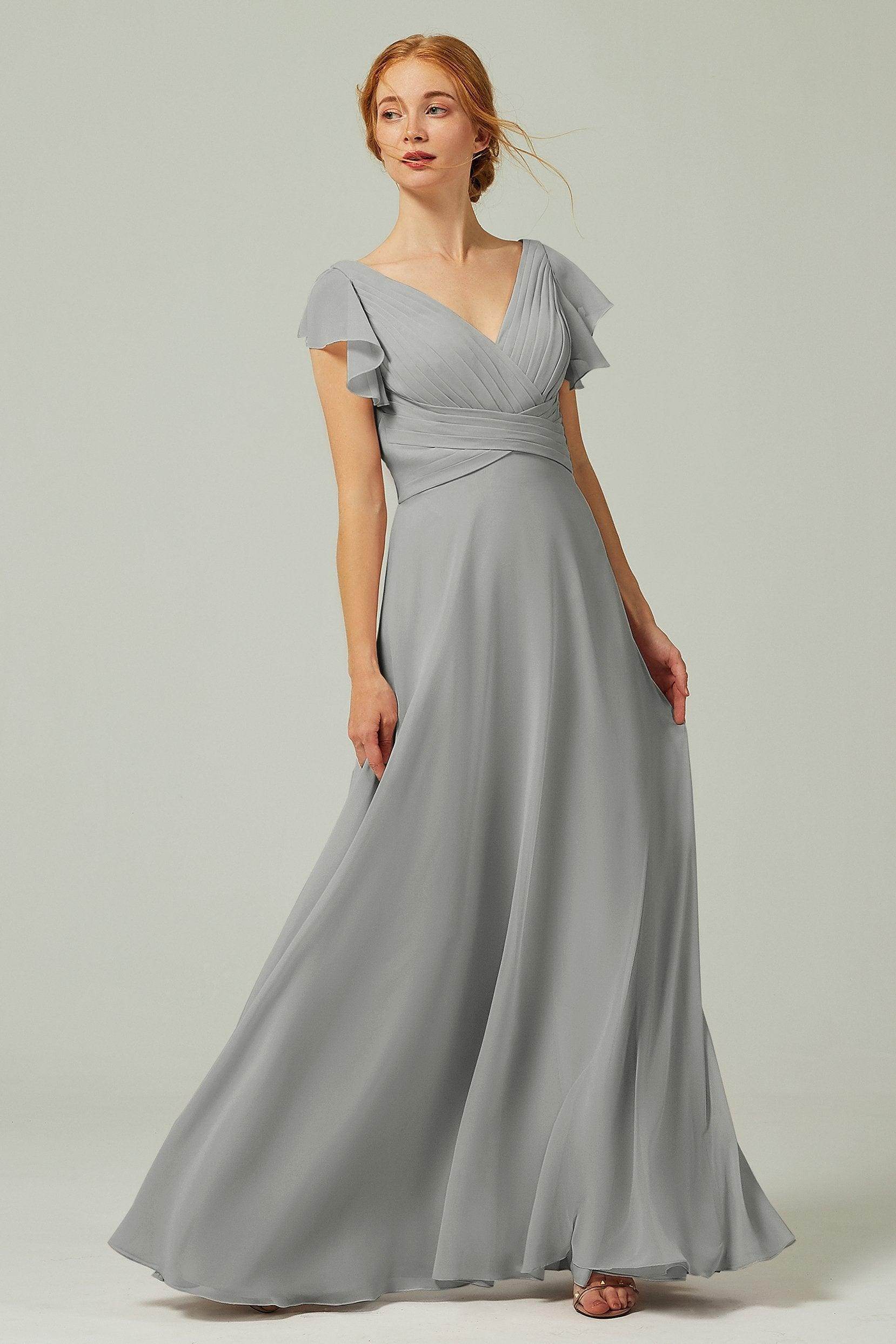A-Line Floor Length Chiffon Bridesmaid Dress CB0302PS