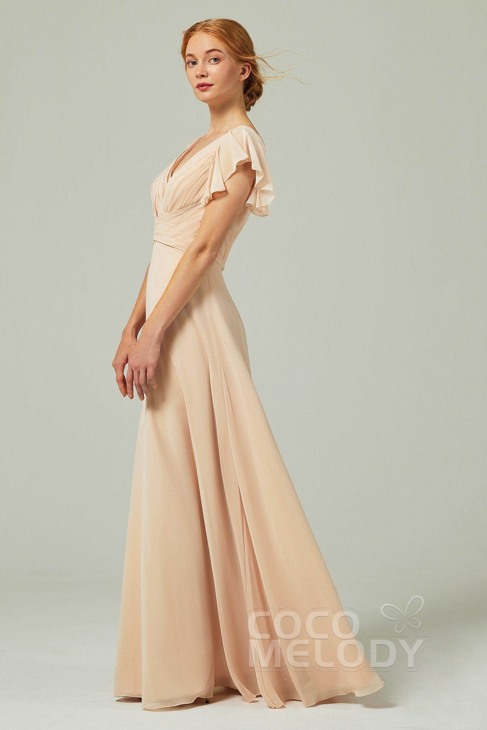 A-Line Floor Length Chiffon Bridesmaid Dress CB0302PS