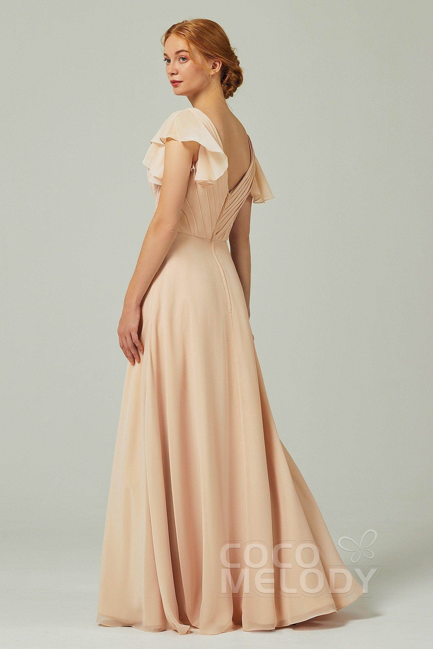 A-Line Floor Length Chiffon Bridesmaid Dress CB0302PS