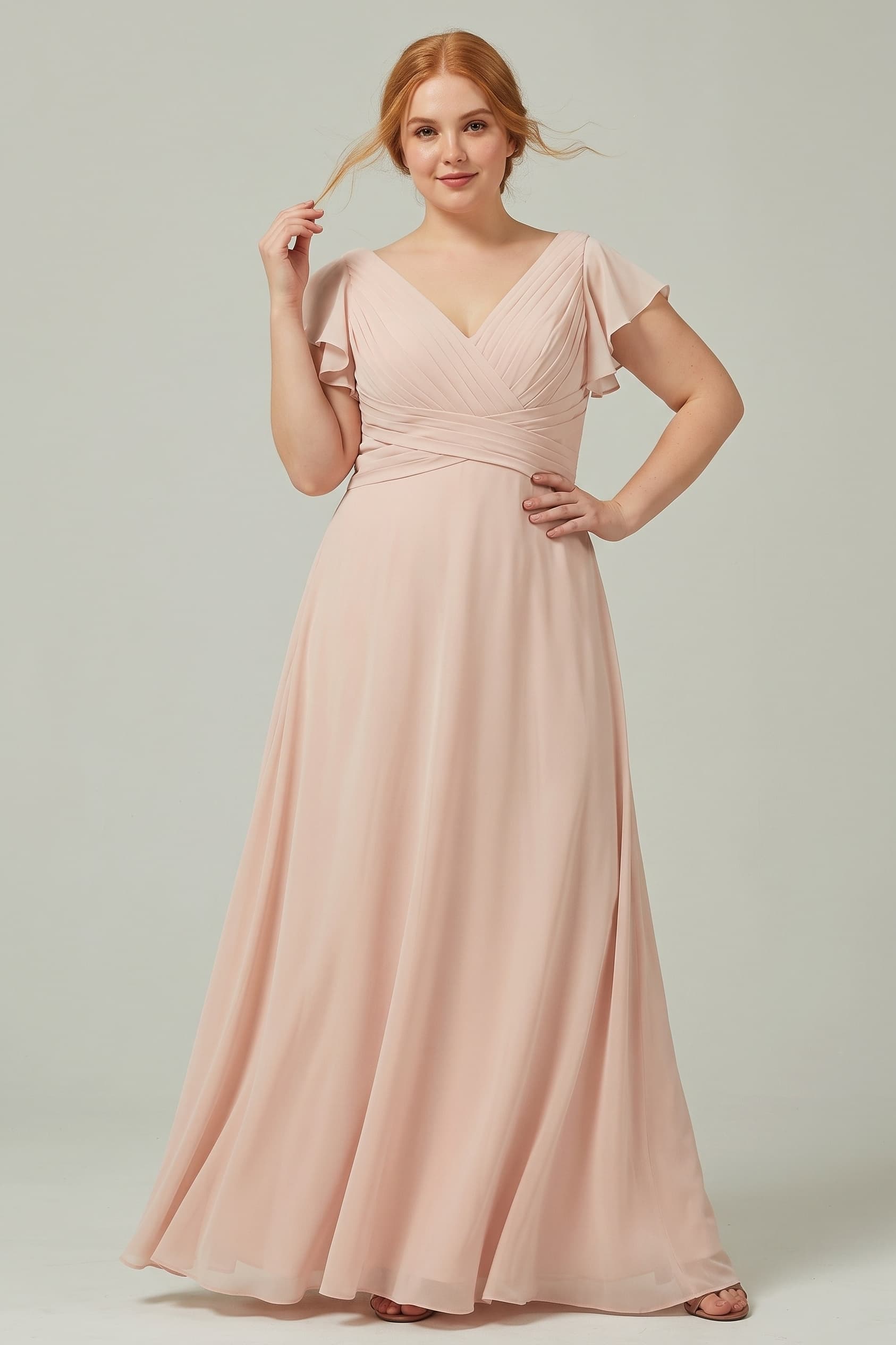 A-Line Floor Length Chiffon Bridesmaid Dress CB0302