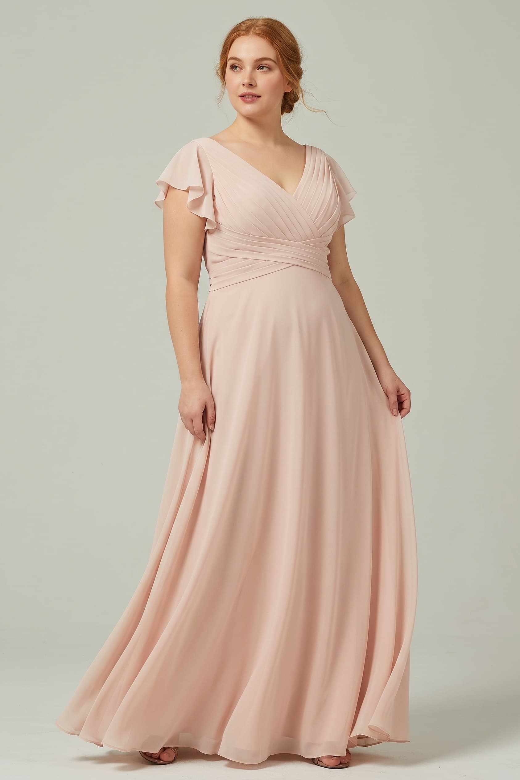 A-Line Floor Length Chiffon Bridesmaid Dress CB0302