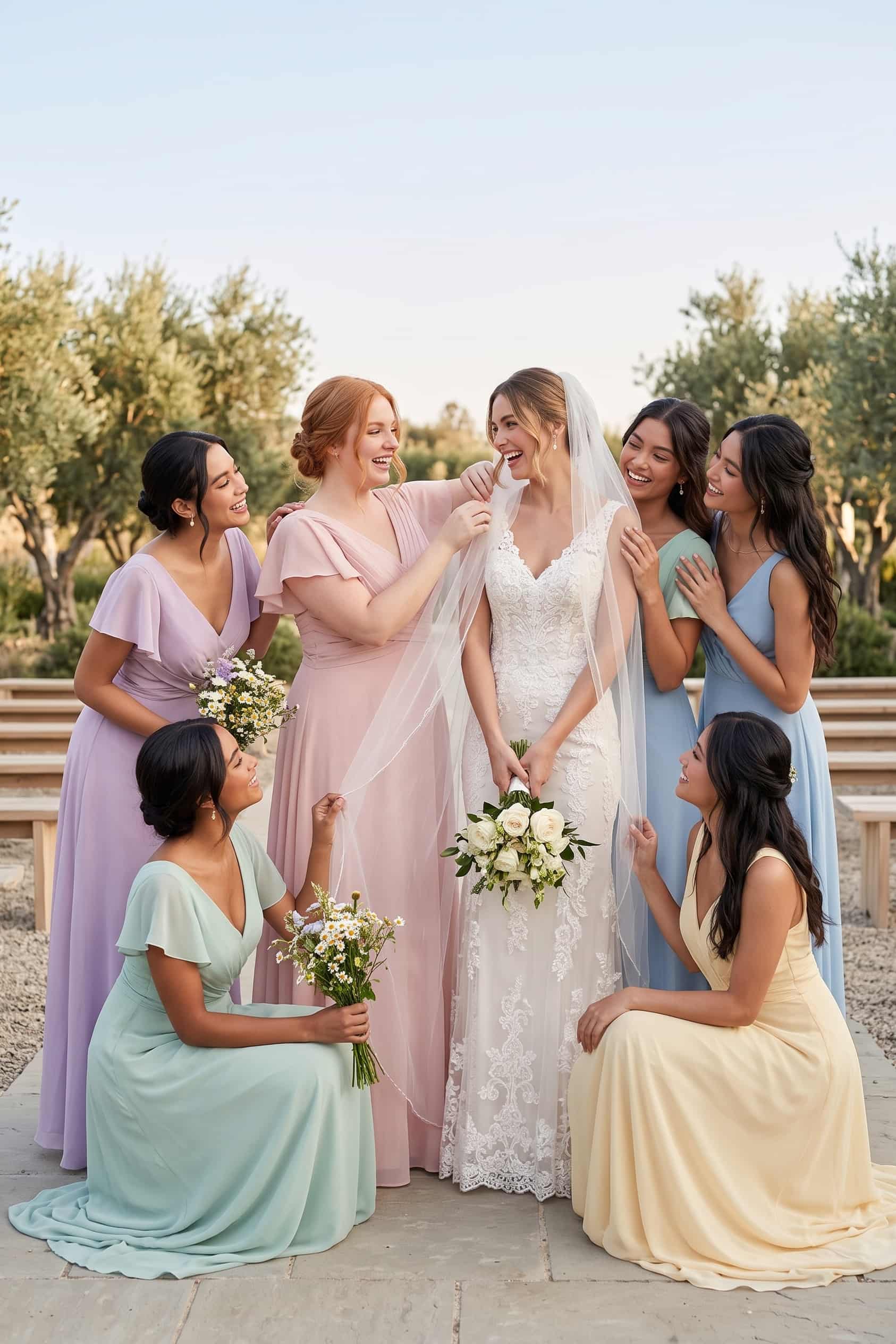 A-Line Floor Length Chiffon Bridesmaid Dress CB0302