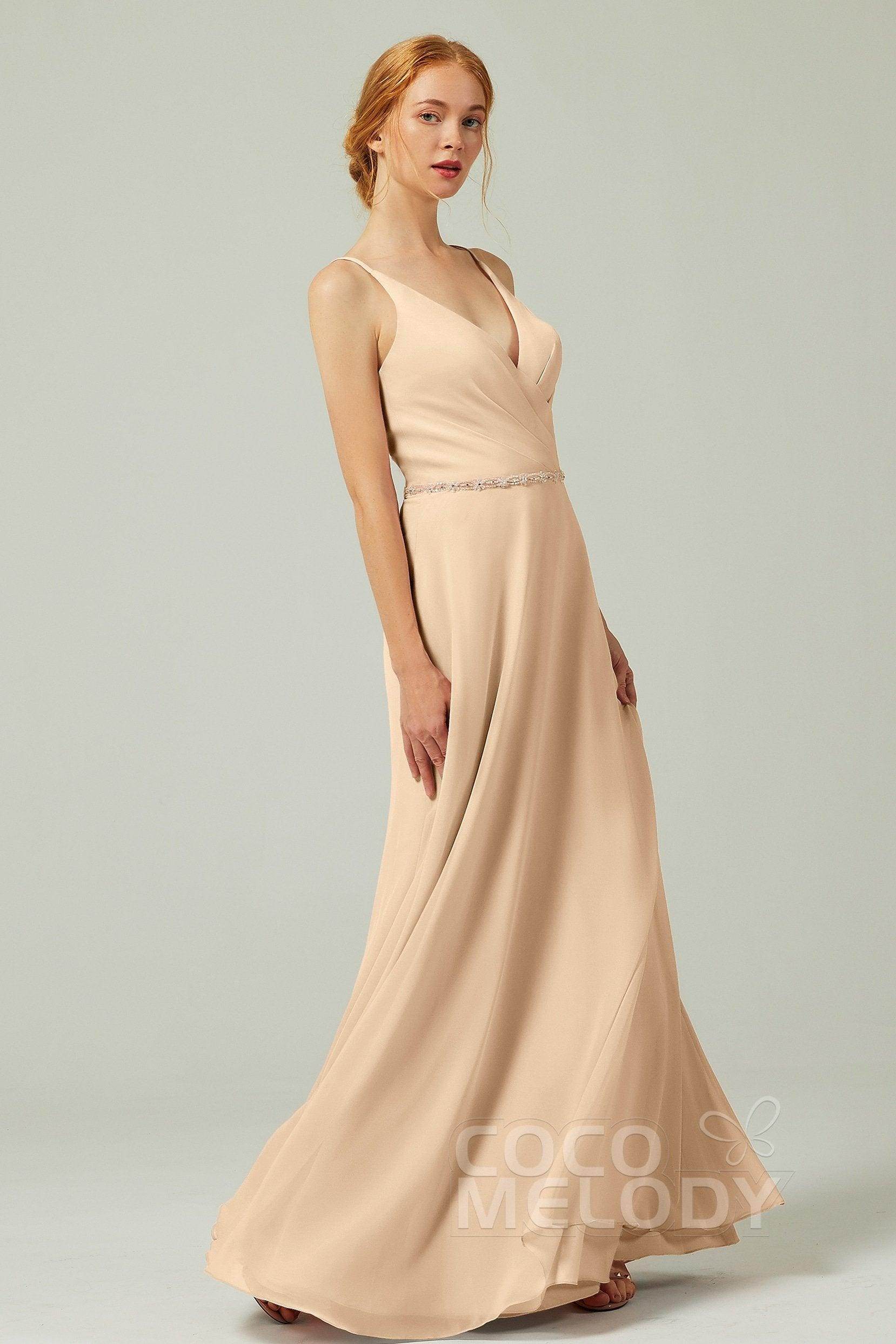 A-Line Floor Length Chiffon Bridesmaid Dress CB0303