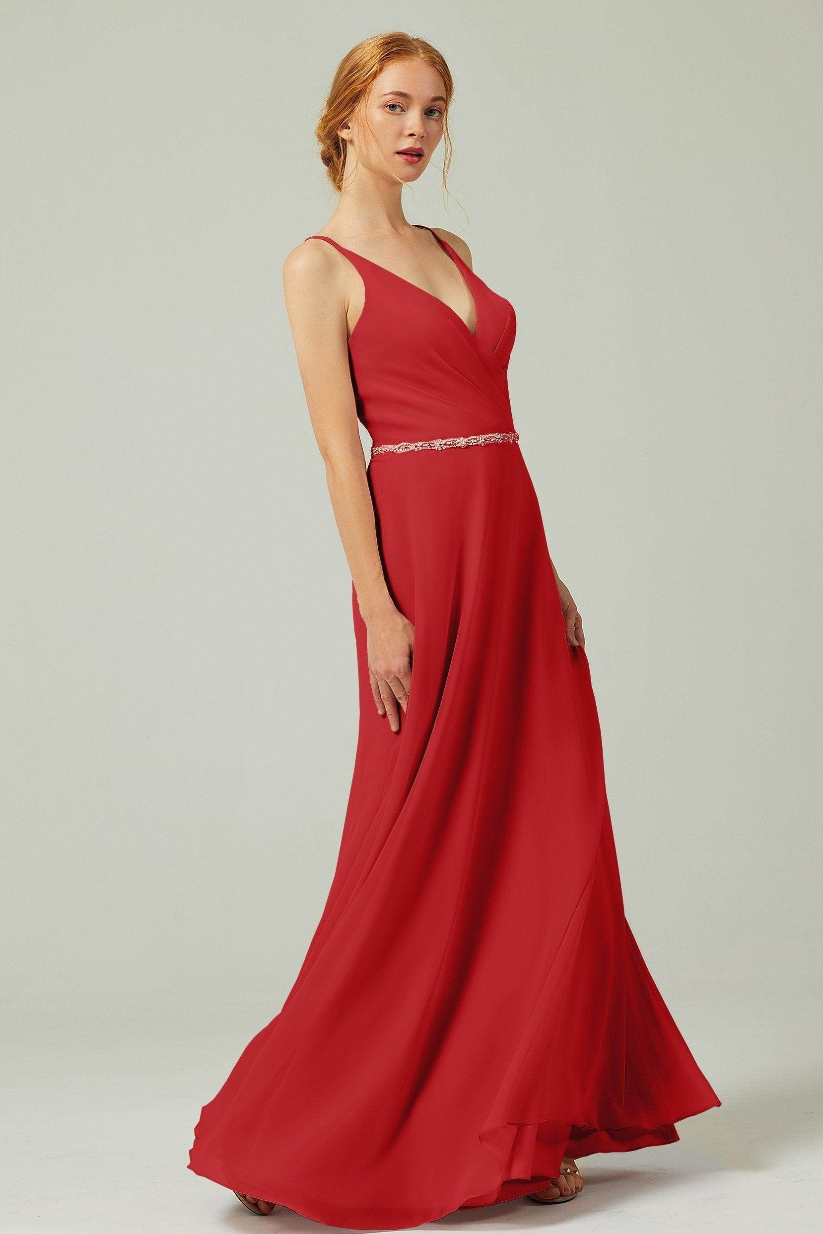 A-Line Floor Length Chiffon Bridesmaid Dress CB0303