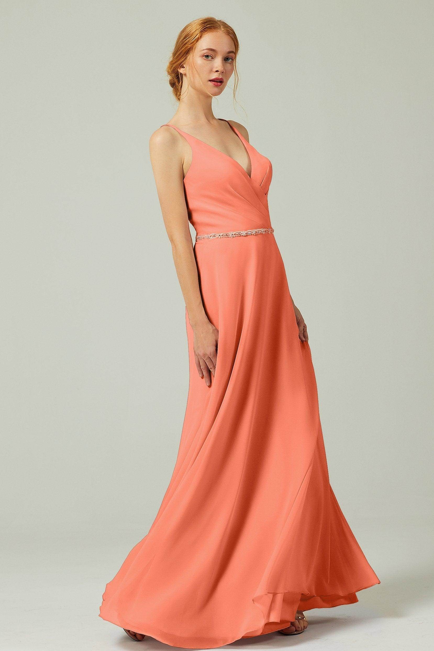 A-Line Floor Length Chiffon Bridesmaid Dress CB0303