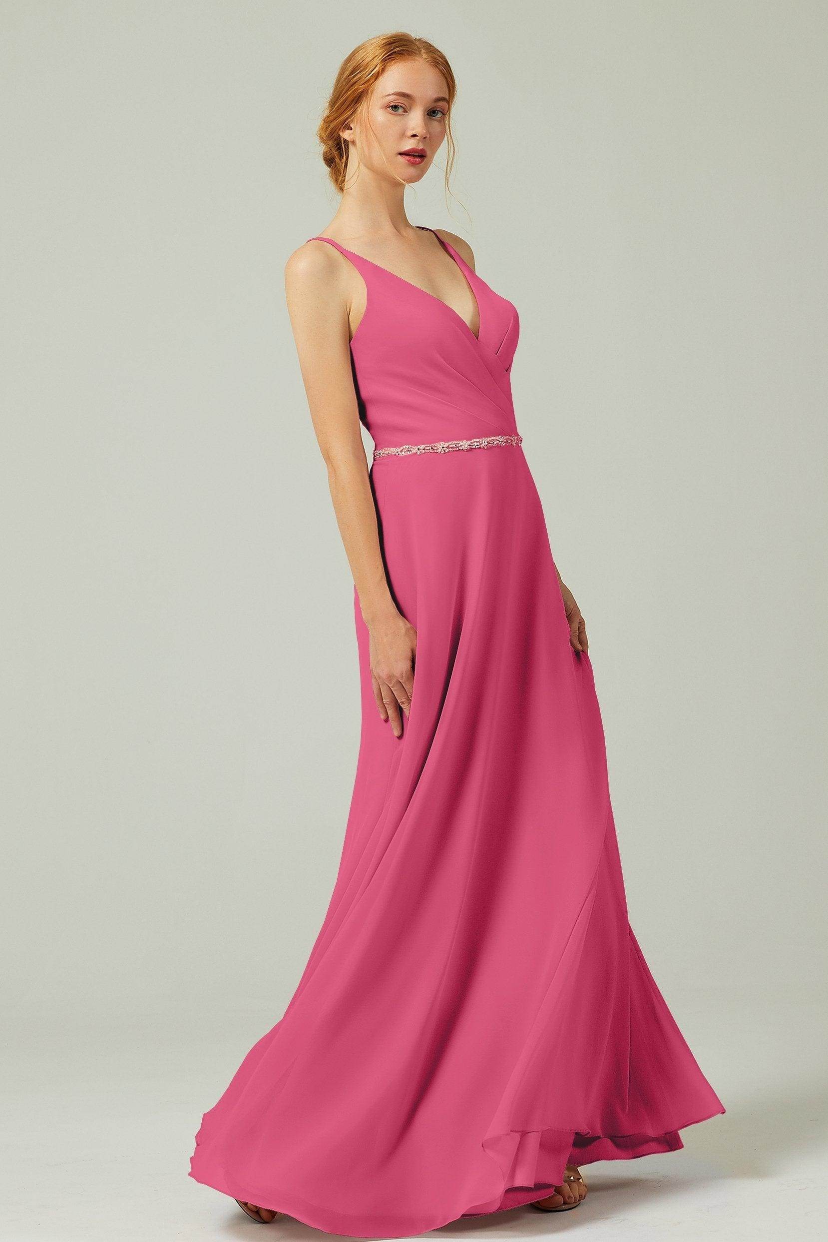 A-Line Floor Length Chiffon Bridesmaid Dress CB0303