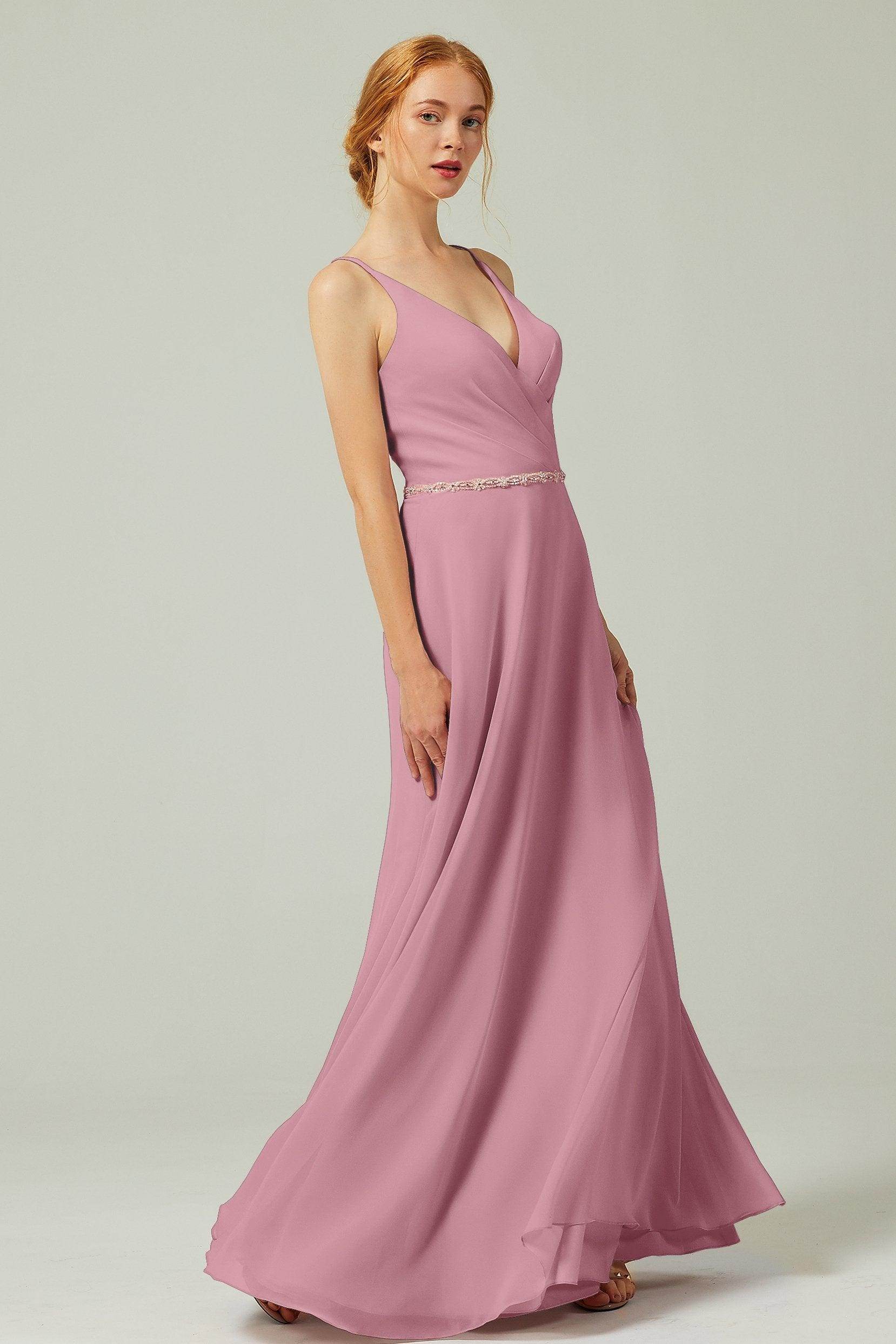 A-Line Floor Length Chiffon Bridesmaid Dress CB0303