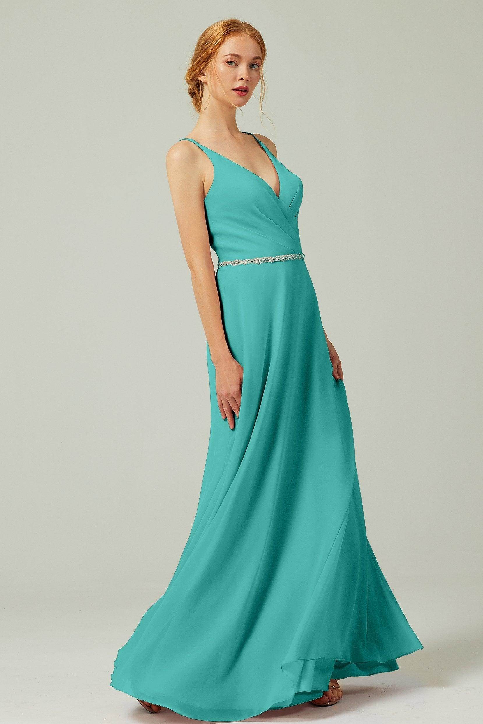 A-Line Floor Length Chiffon Bridesmaid Dress CB0303