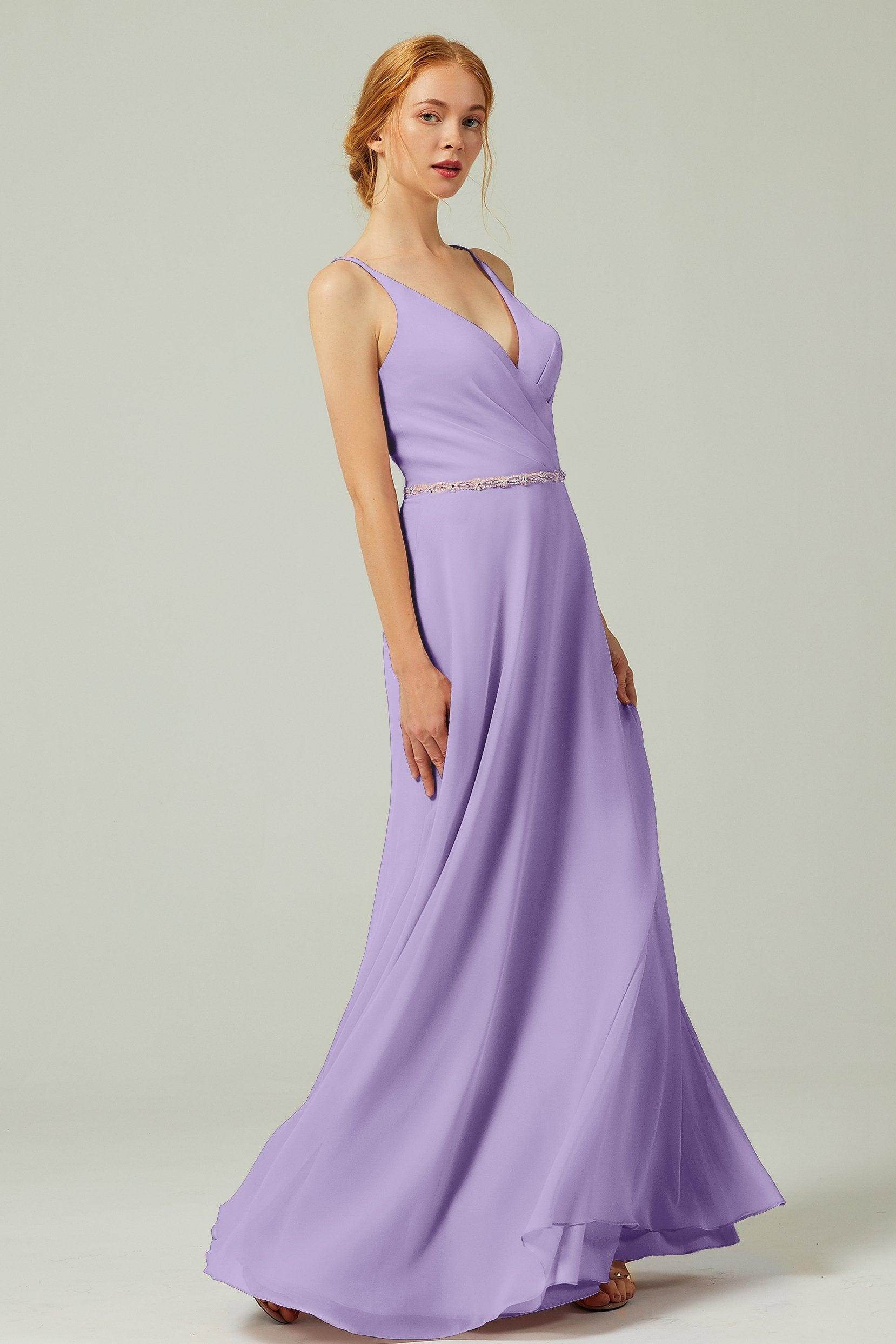 A-Line Floor Length Chiffon Bridesmaid Dress CB0303
