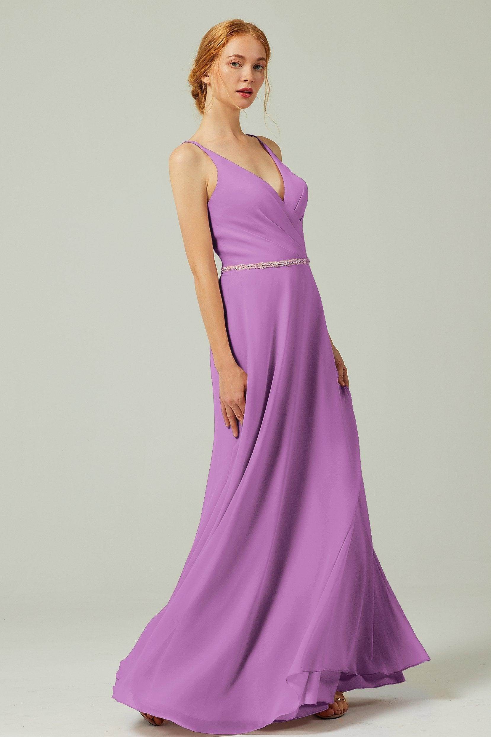 A-Line Floor Length Chiffon Bridesmaid Dress CB0303
