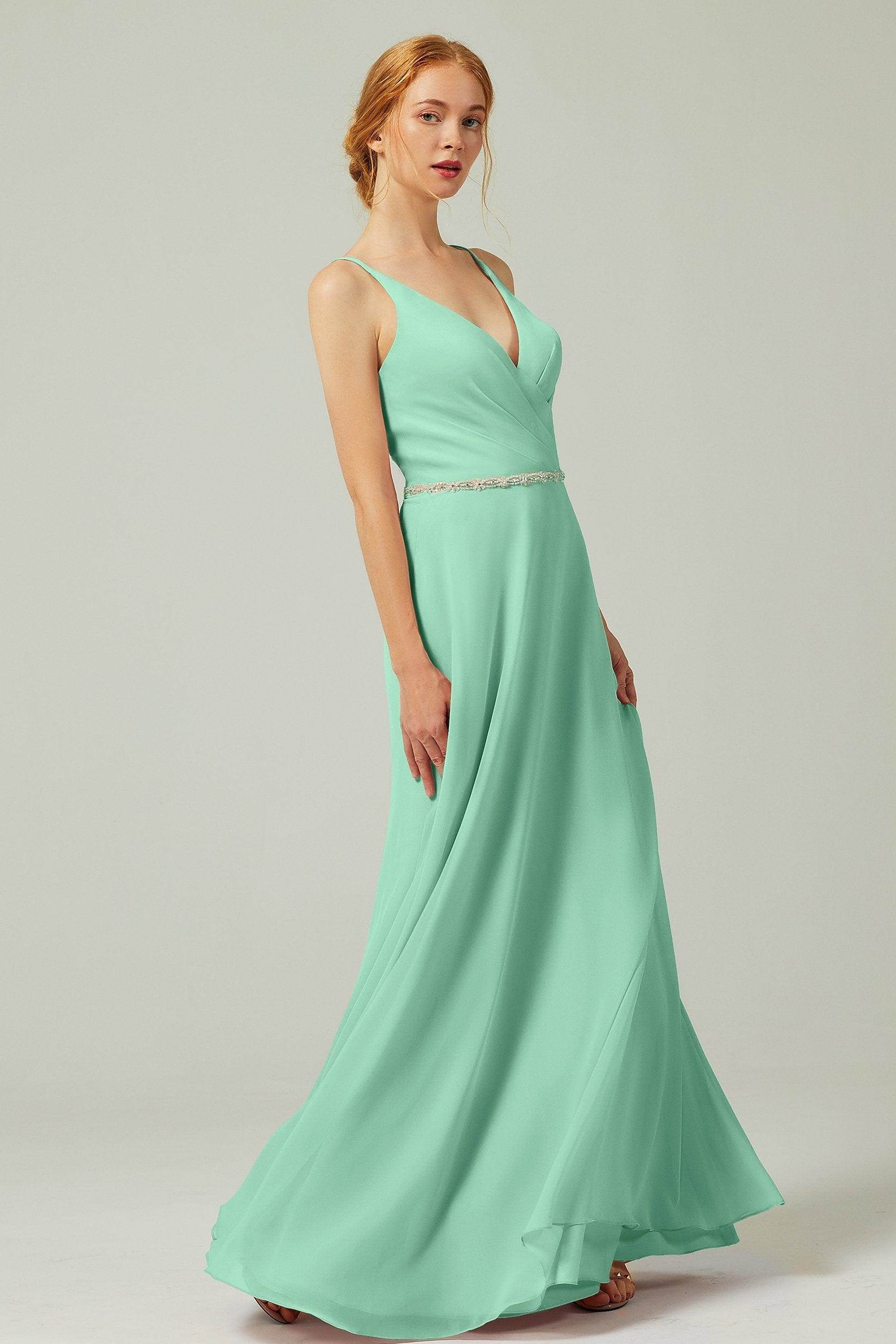 A-Line Floor Length Chiffon Bridesmaid Dress CB0303