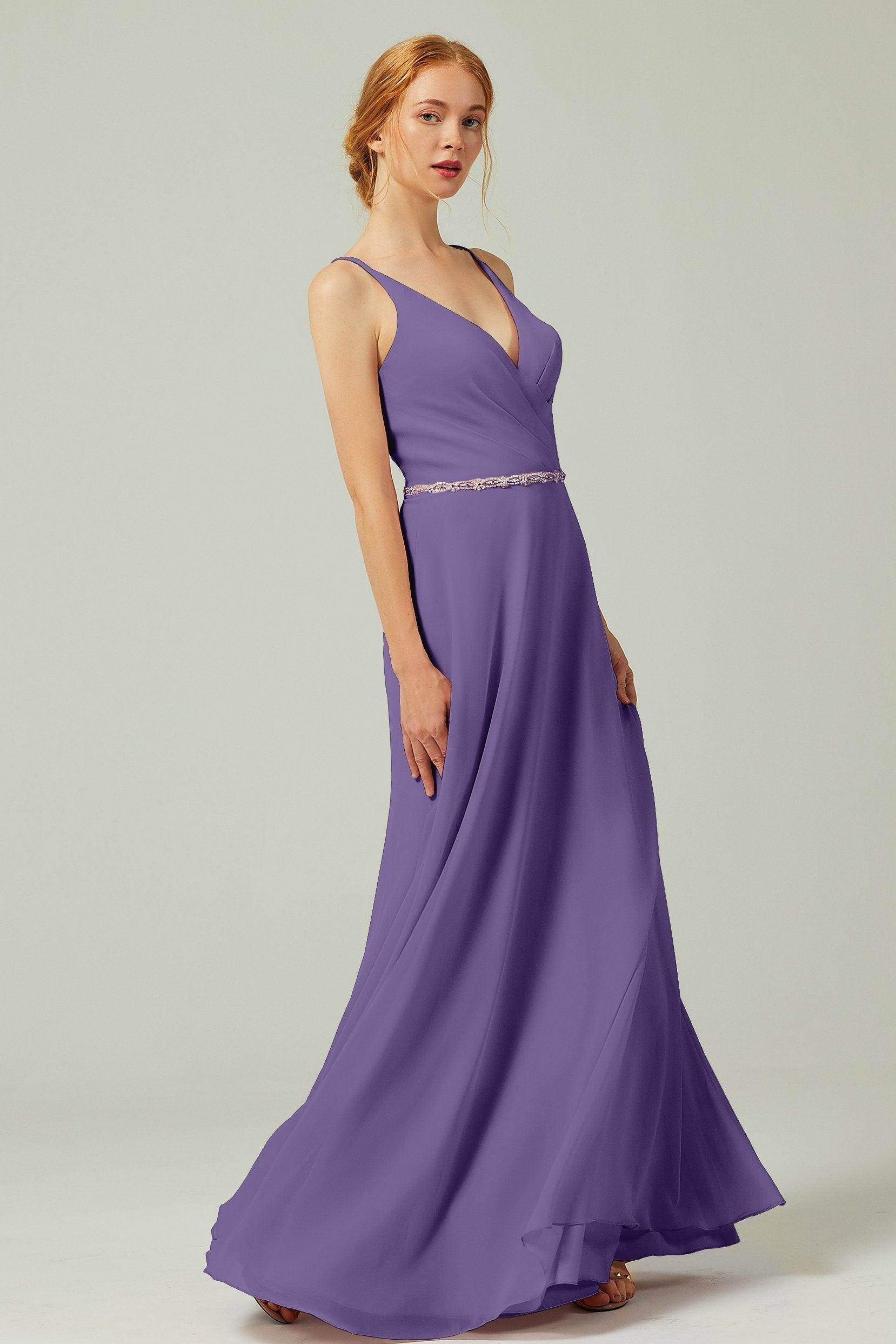 A-Line Floor Length Chiffon Bridesmaid Dress CB0303