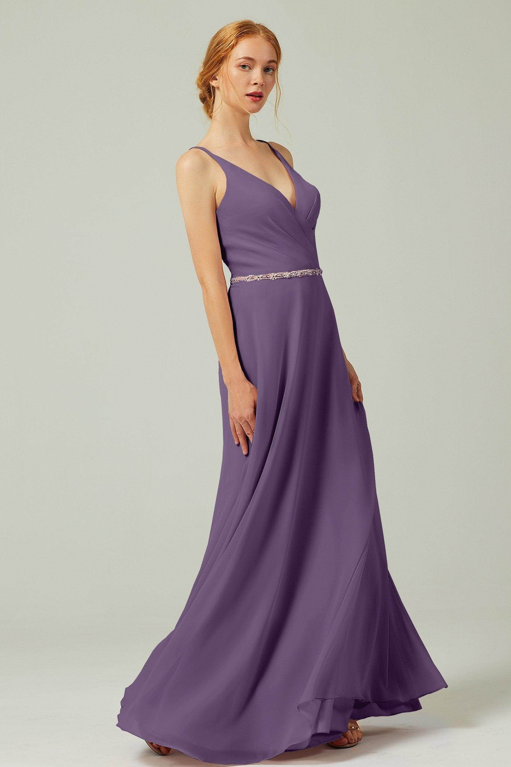 A-Line Floor Length Chiffon Bridesmaid Dress CB0303