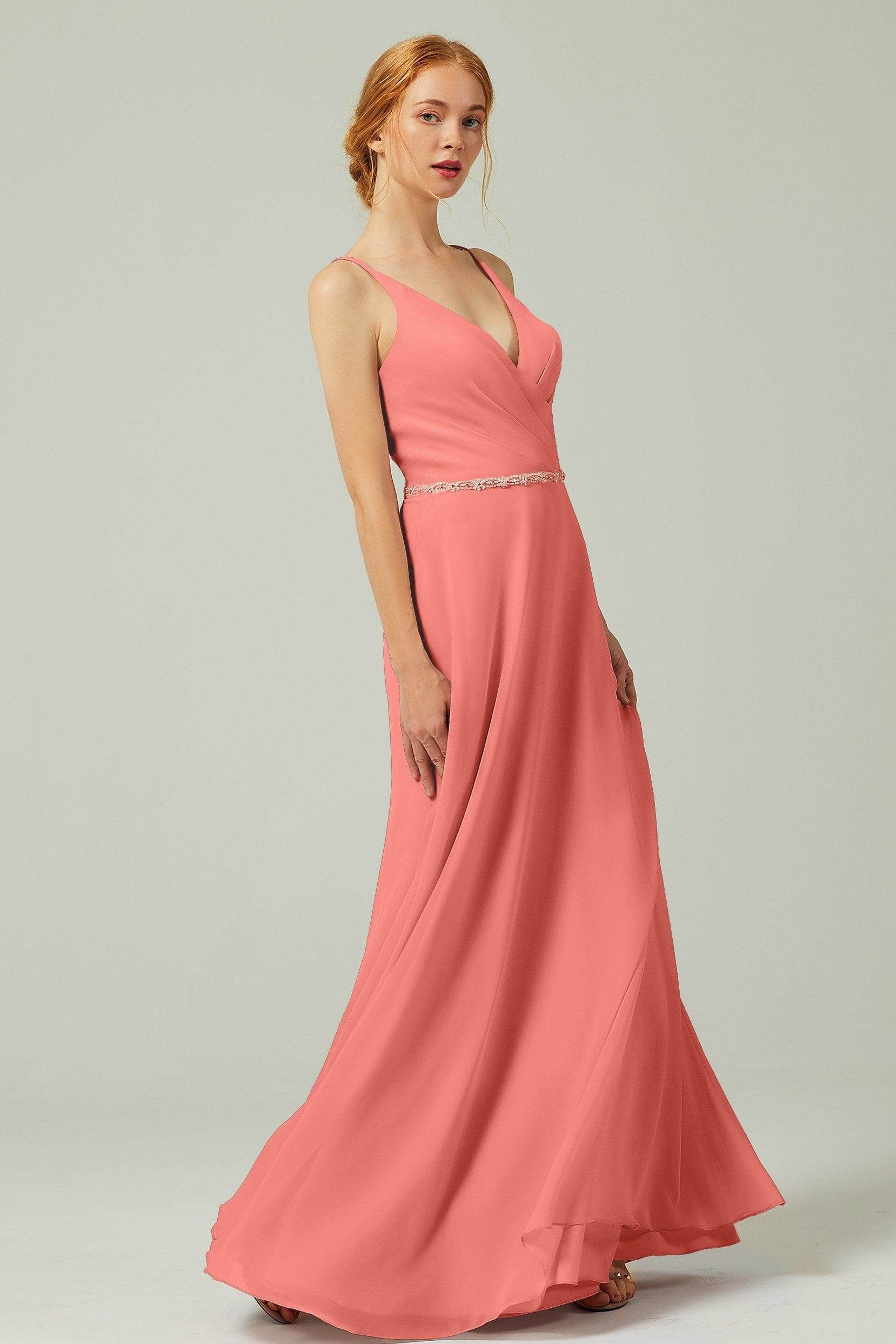 A-Line Floor Length Chiffon Bridesmaid Dress CB0303