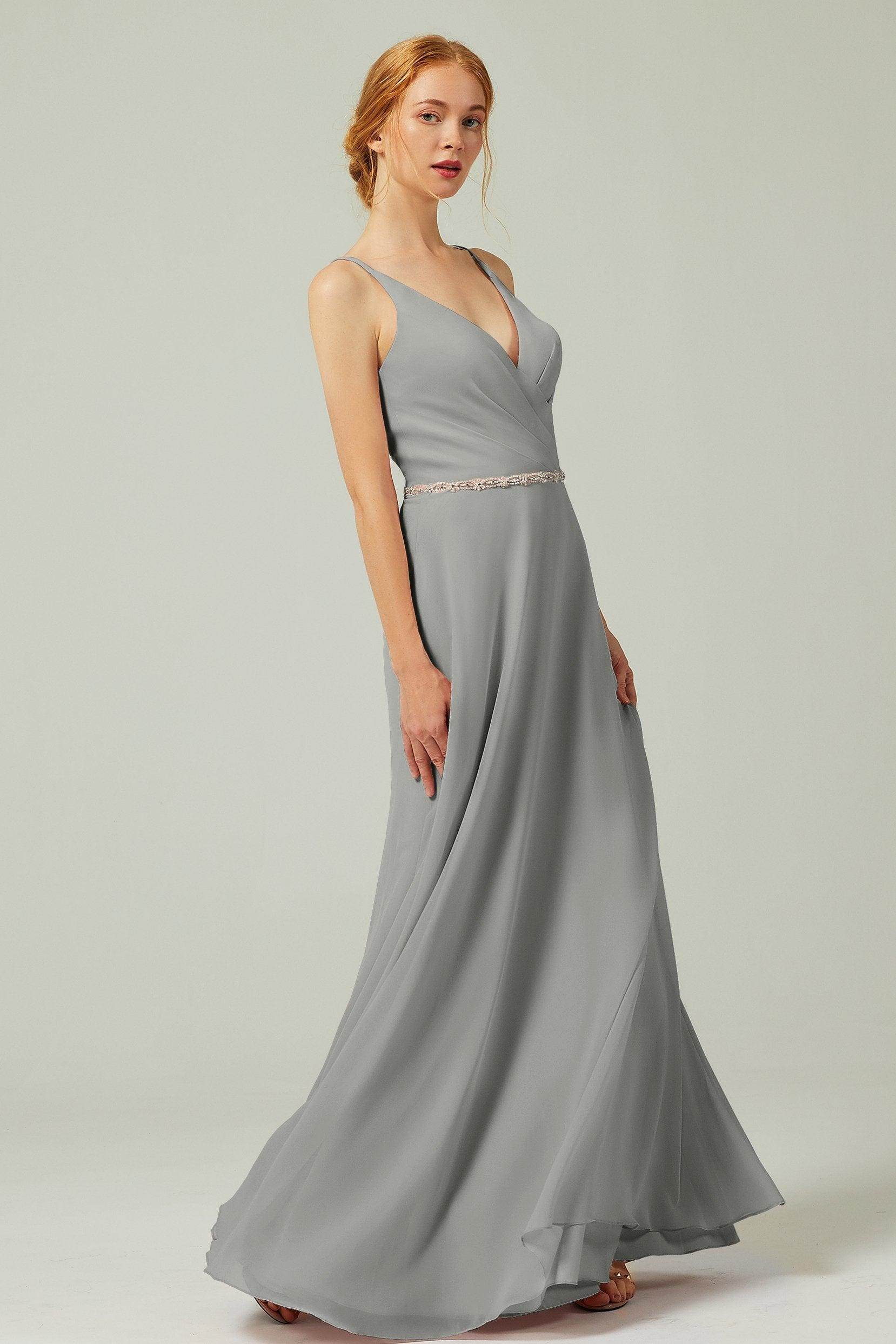 A-Line Floor Length Chiffon Bridesmaid Dress CB0303