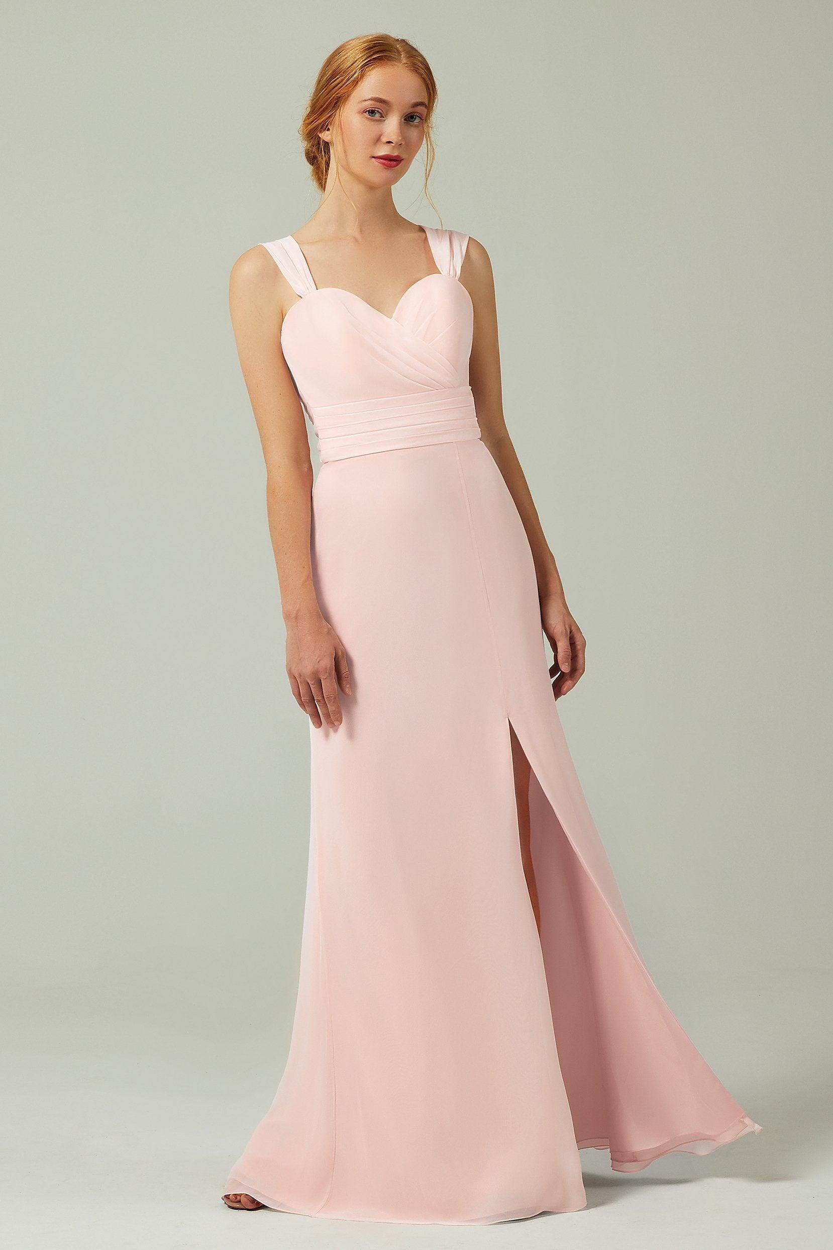 Sheath-Column Floor Length Chiffon Bridesmaid Dress CB0305
