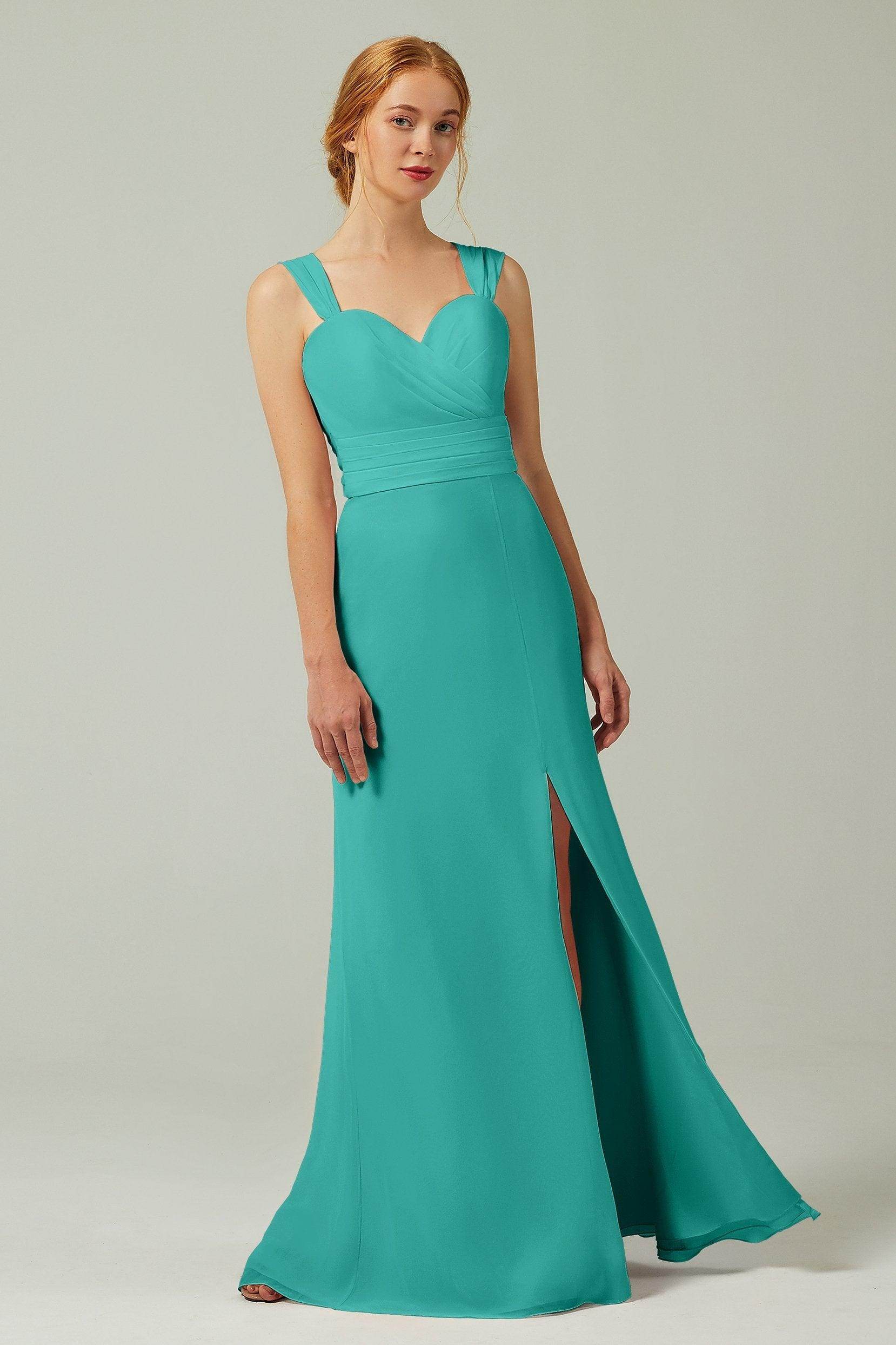 Sheath-Column Floor Length Chiffon Bridesmaid Dress CB0305