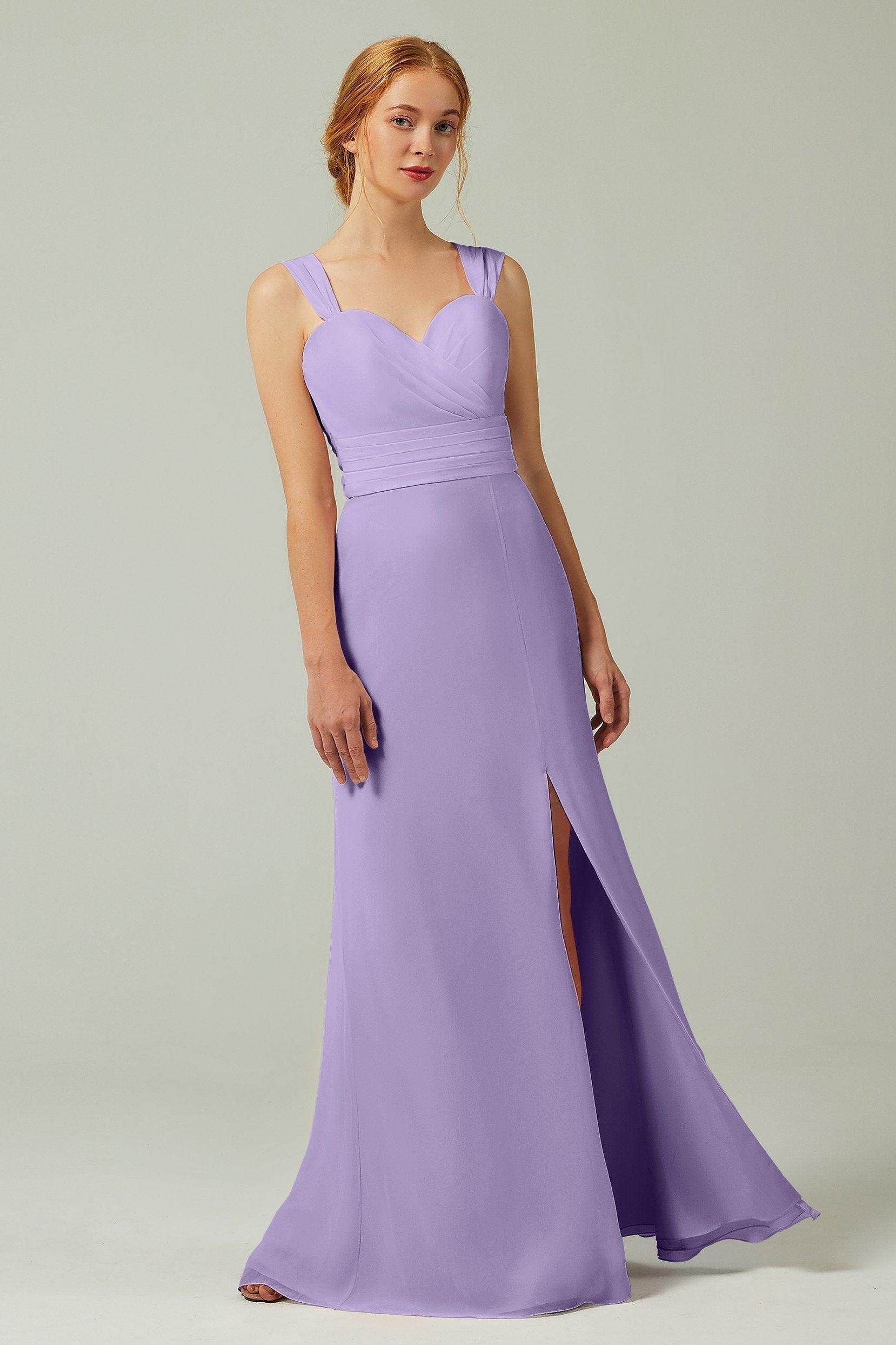 Sheath-Column Floor Length Chiffon Bridesmaid Dress CB0305